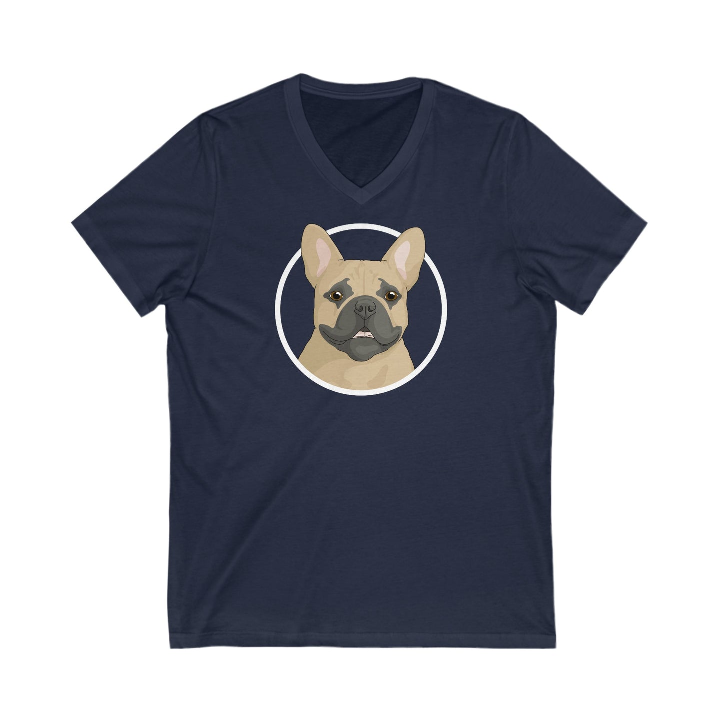 French Bulldog Circle | Unisex V-Neck Tee - Detezi Designs-24264147061071814871