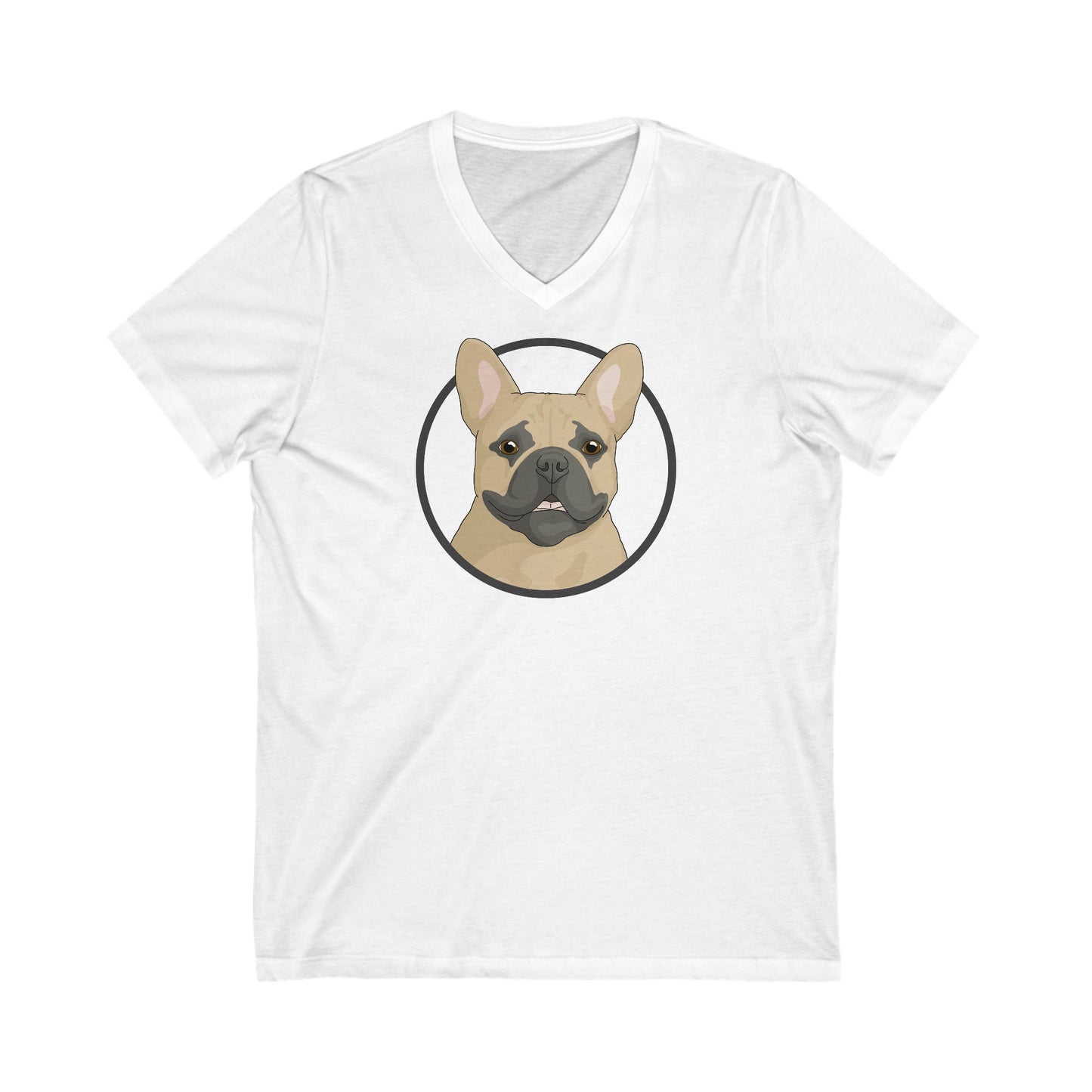 French Bulldog Circle | Unisex V-Neck Tee - Detezi Designs-26246262935826666694