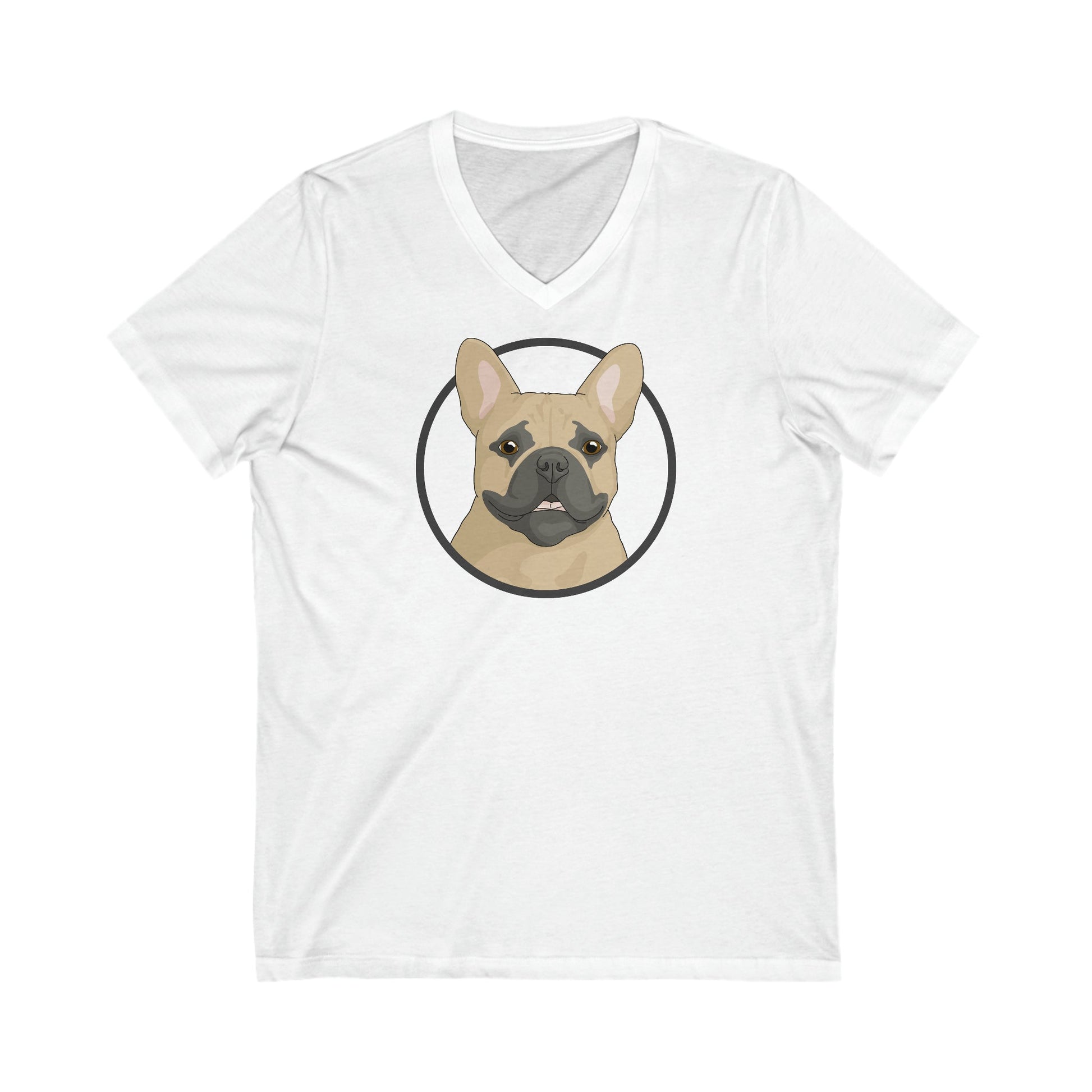 French Bulldog Circle | Unisex V-Neck Tee - Detezi Designs-26246262935826666694