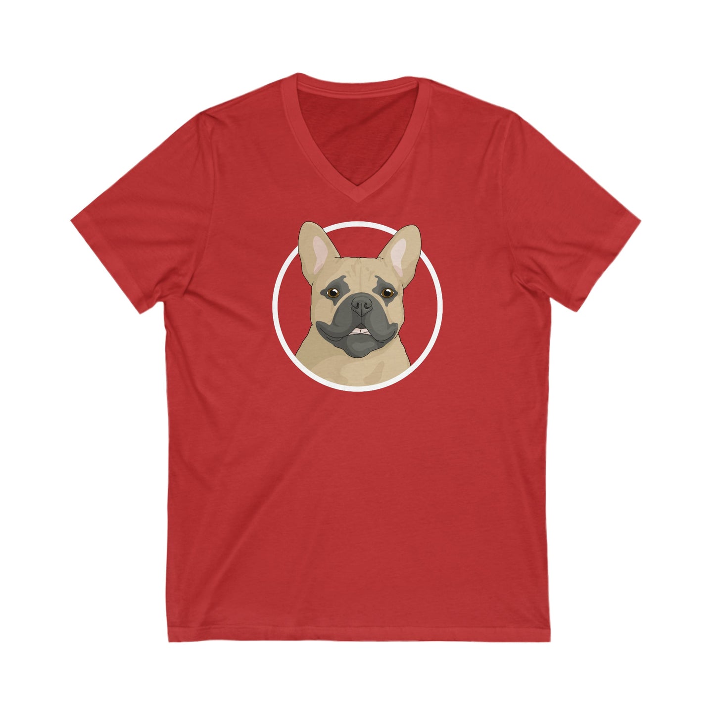 French Bulldog Circle | Unisex V-Neck Tee - Detezi Designs-26392846697883015491