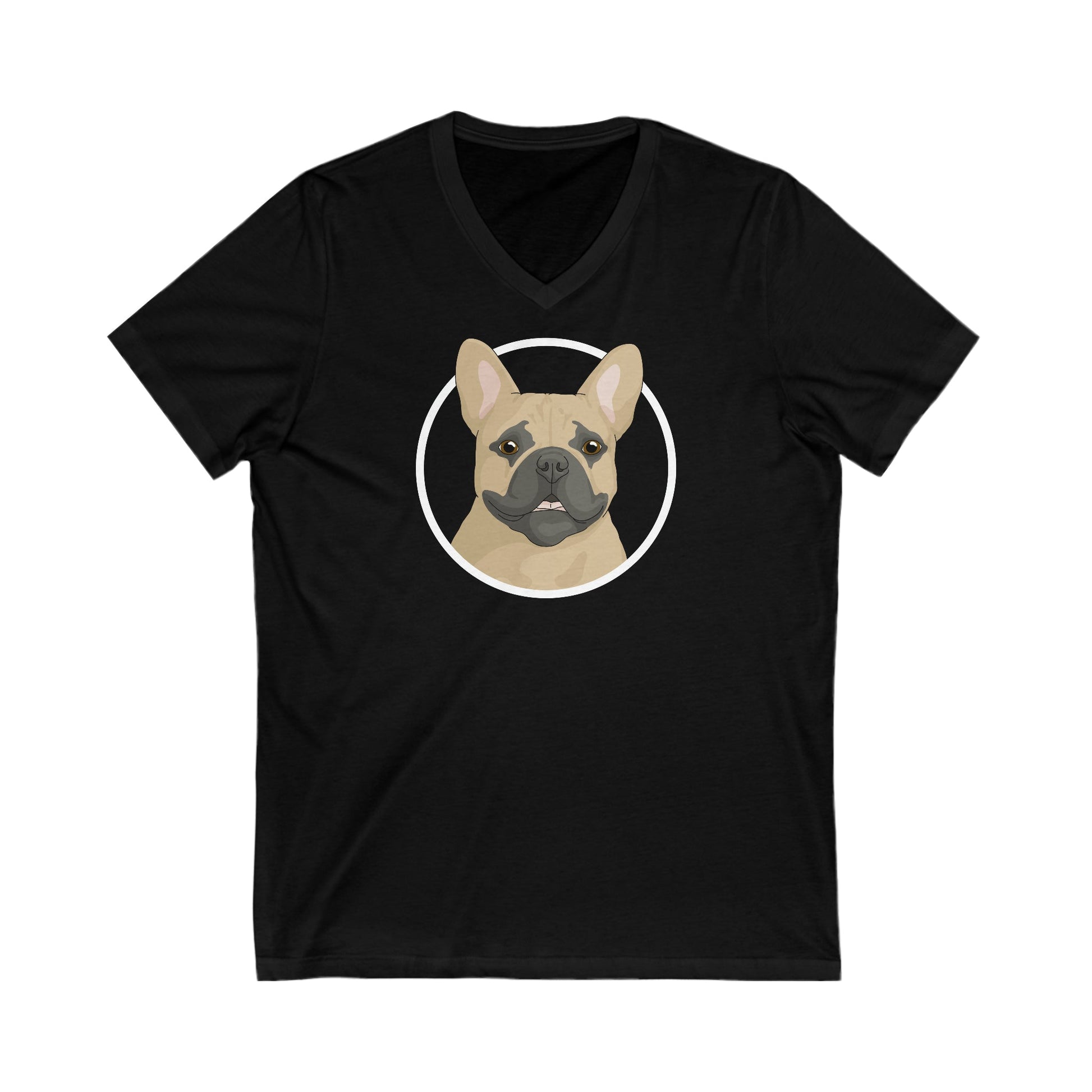 French Bulldog Circle | Unisex V-Neck Tee - Detezi Designs-27896149768969056500