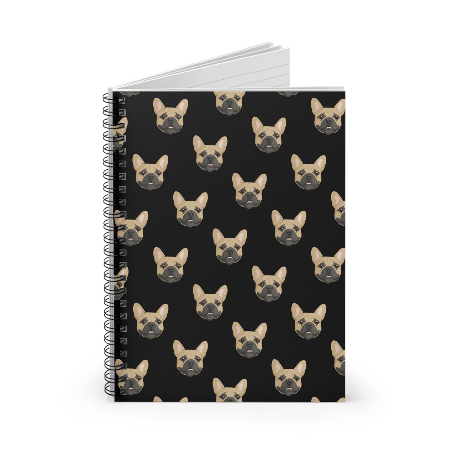 French Bulldog Faces | Spiral Notebook - Detezi Designs-16992163152207433254