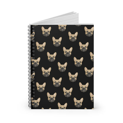 French Bulldog Faces | Spiral Notebook - Detezi Designs-16992163152207433254