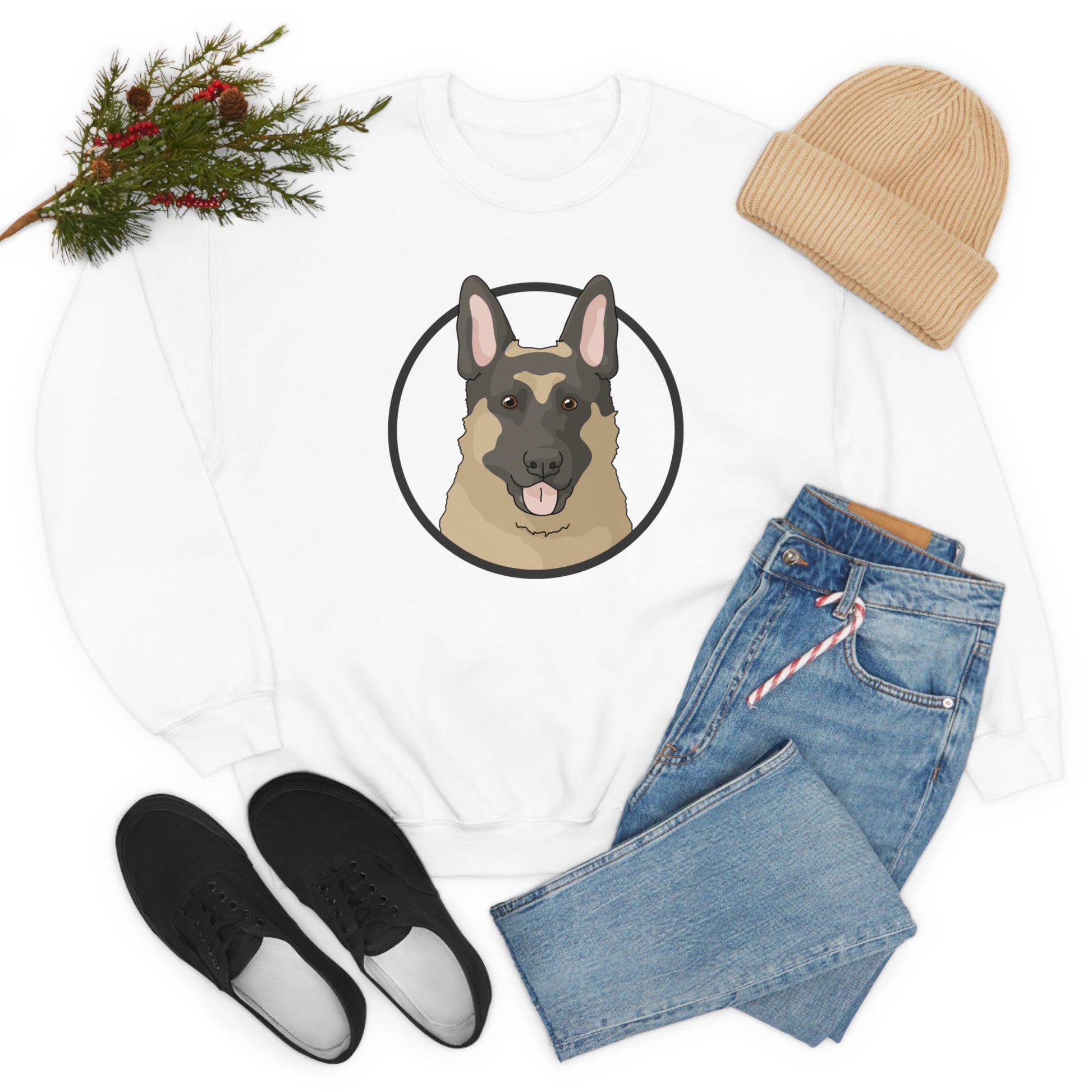 German Shepherd Circle | Crewneck Sweatshirt - Detezi Designs-20871795823181295380