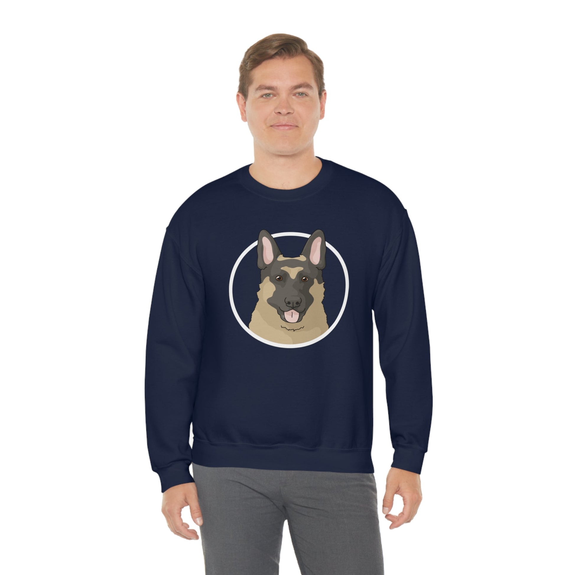 German Shepherd Circle | Crewneck Sweatshirt - Detezi Designs-20871795823181295380