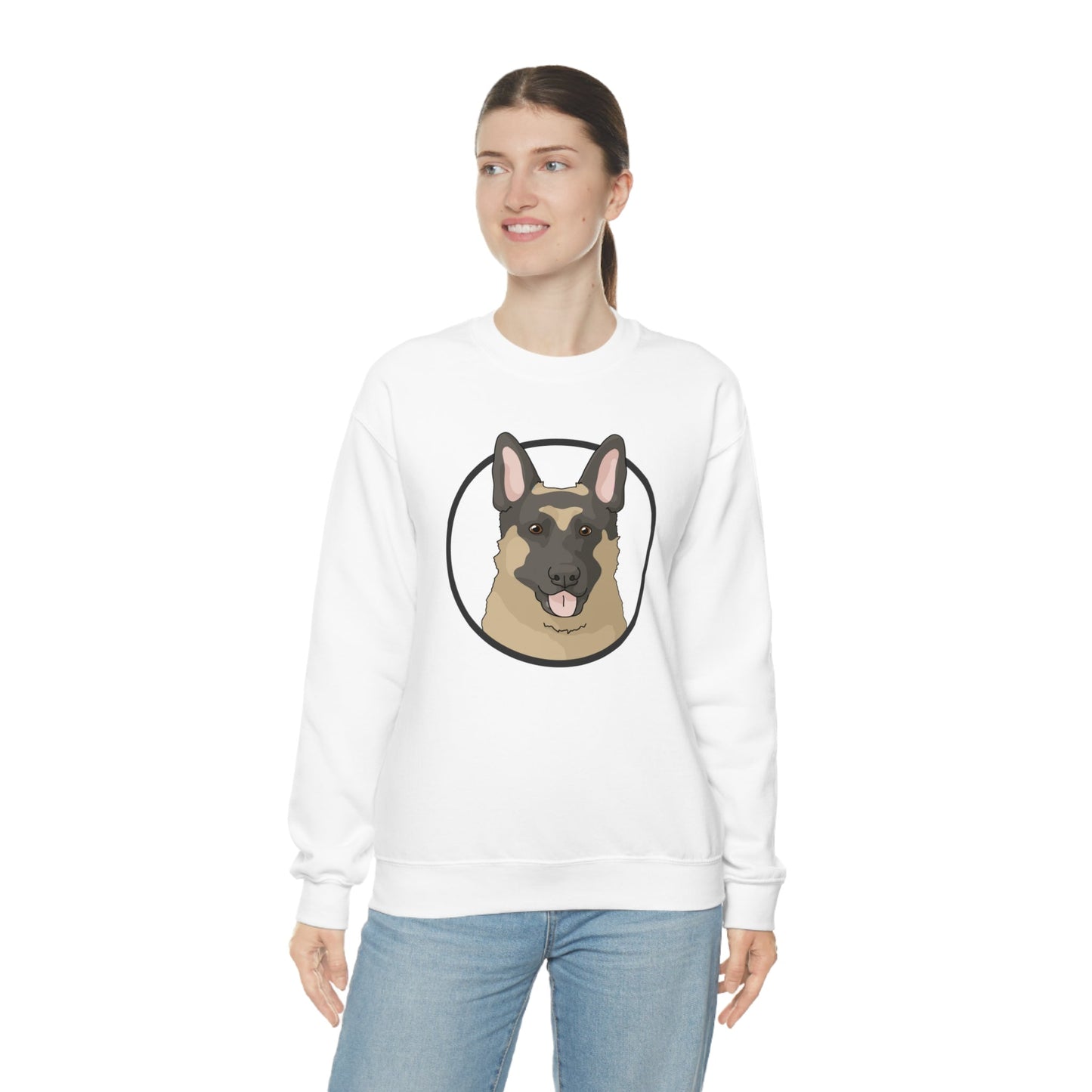 German Shepherd Circle | Crewneck Sweatshirt - Detezi Designs-20871795823181295380