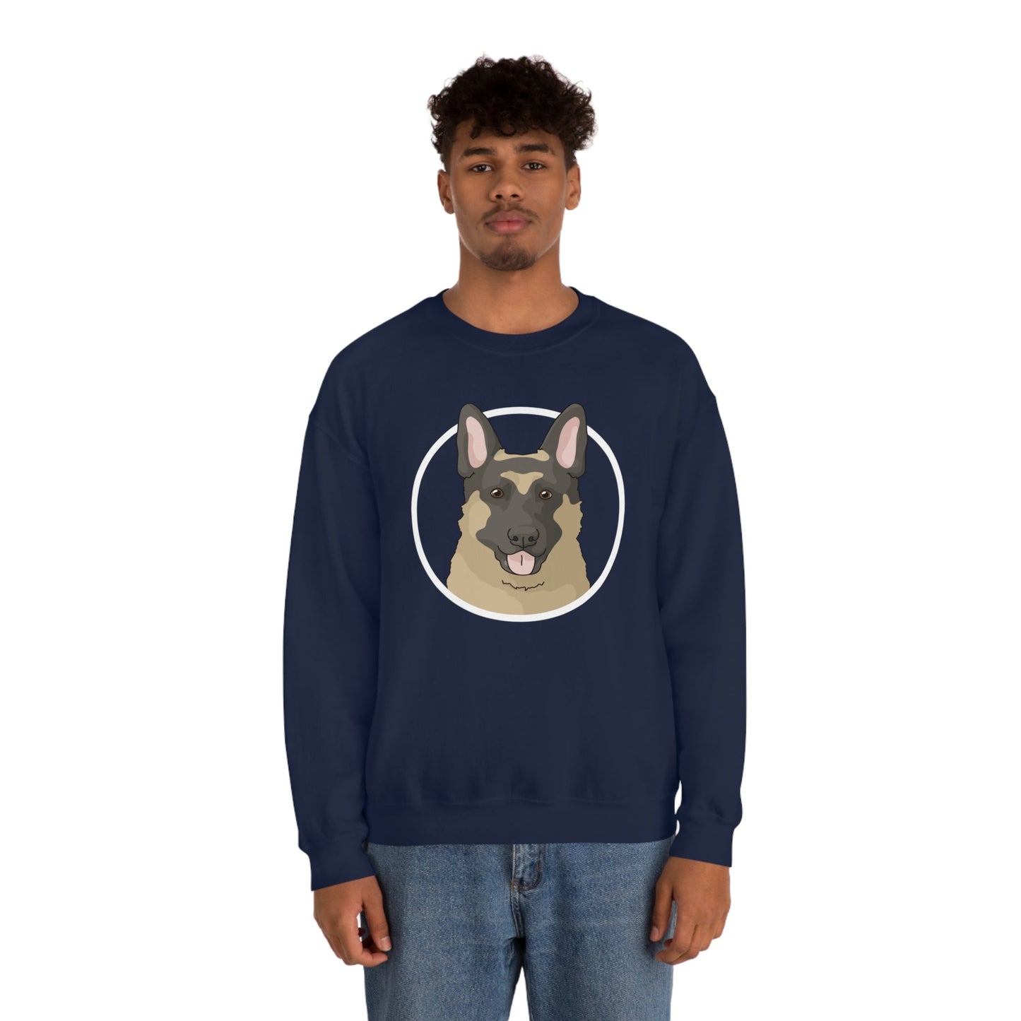 German Shepherd Circle | Crewneck Sweatshirt - Detezi Designs-20871795823181295380