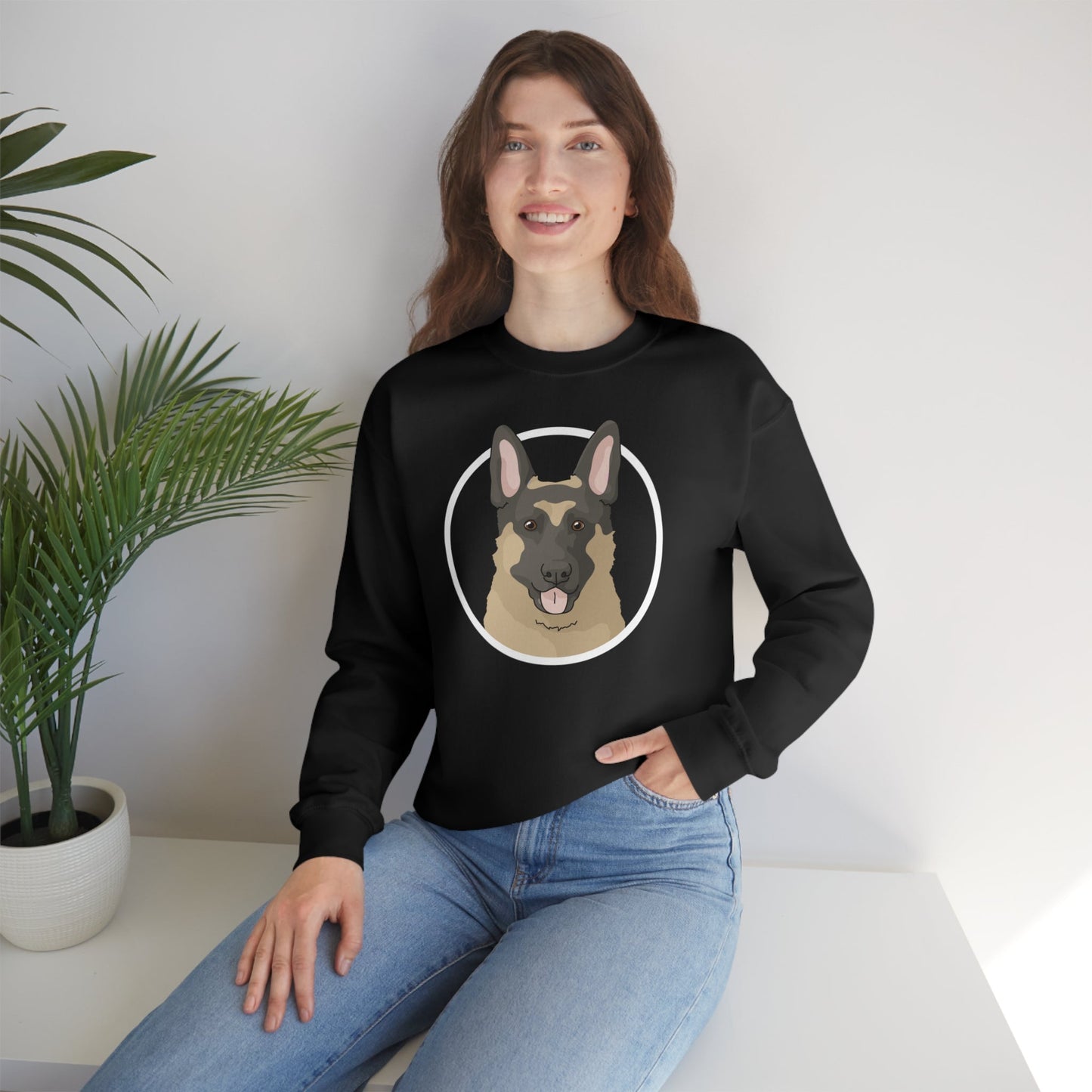 German Shepherd Circle | Crewneck Sweatshirt - Detezi Designs-20871795823181295380