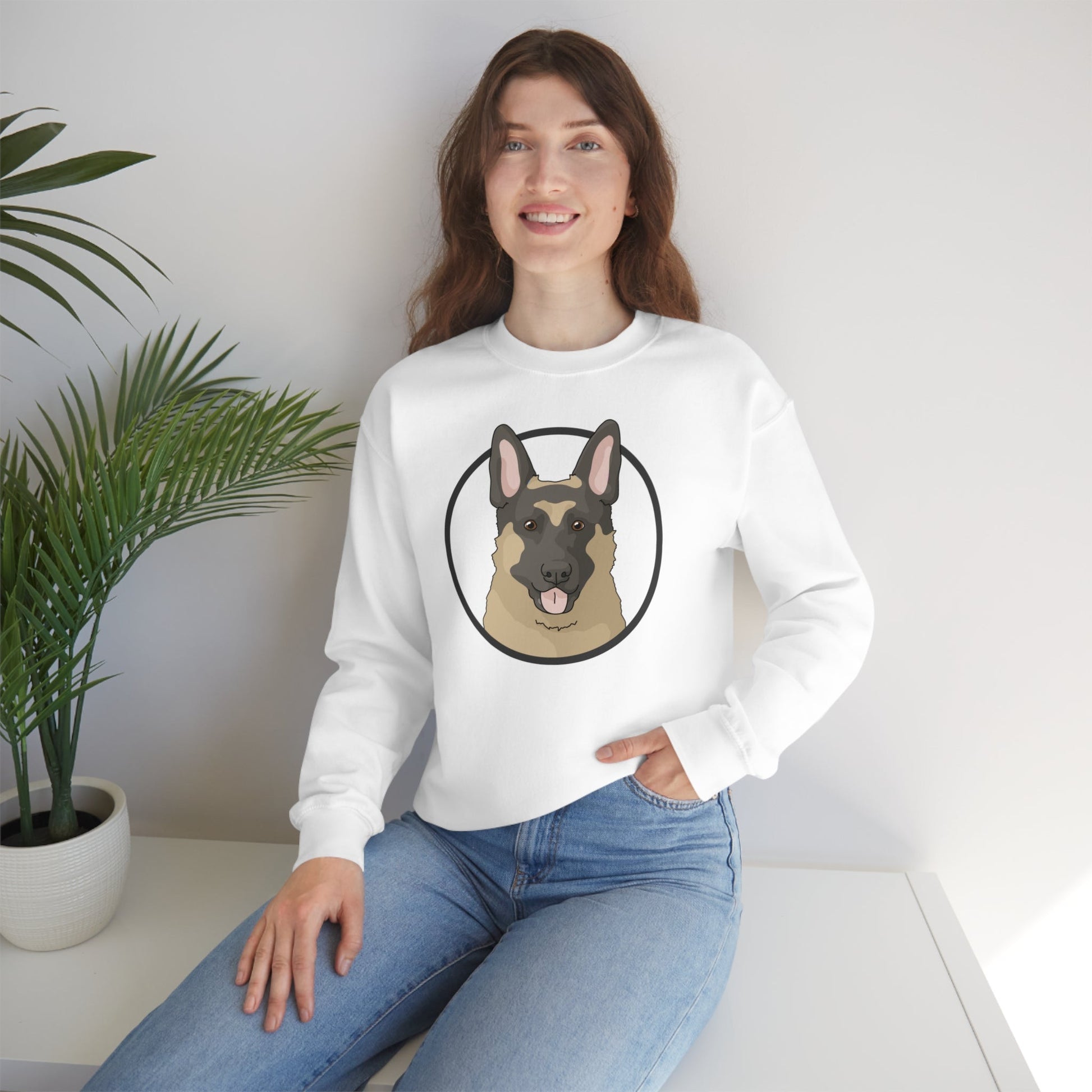 German Shepherd Circle | Crewneck Sweatshirt - Detezi Designs-20871795823181295380