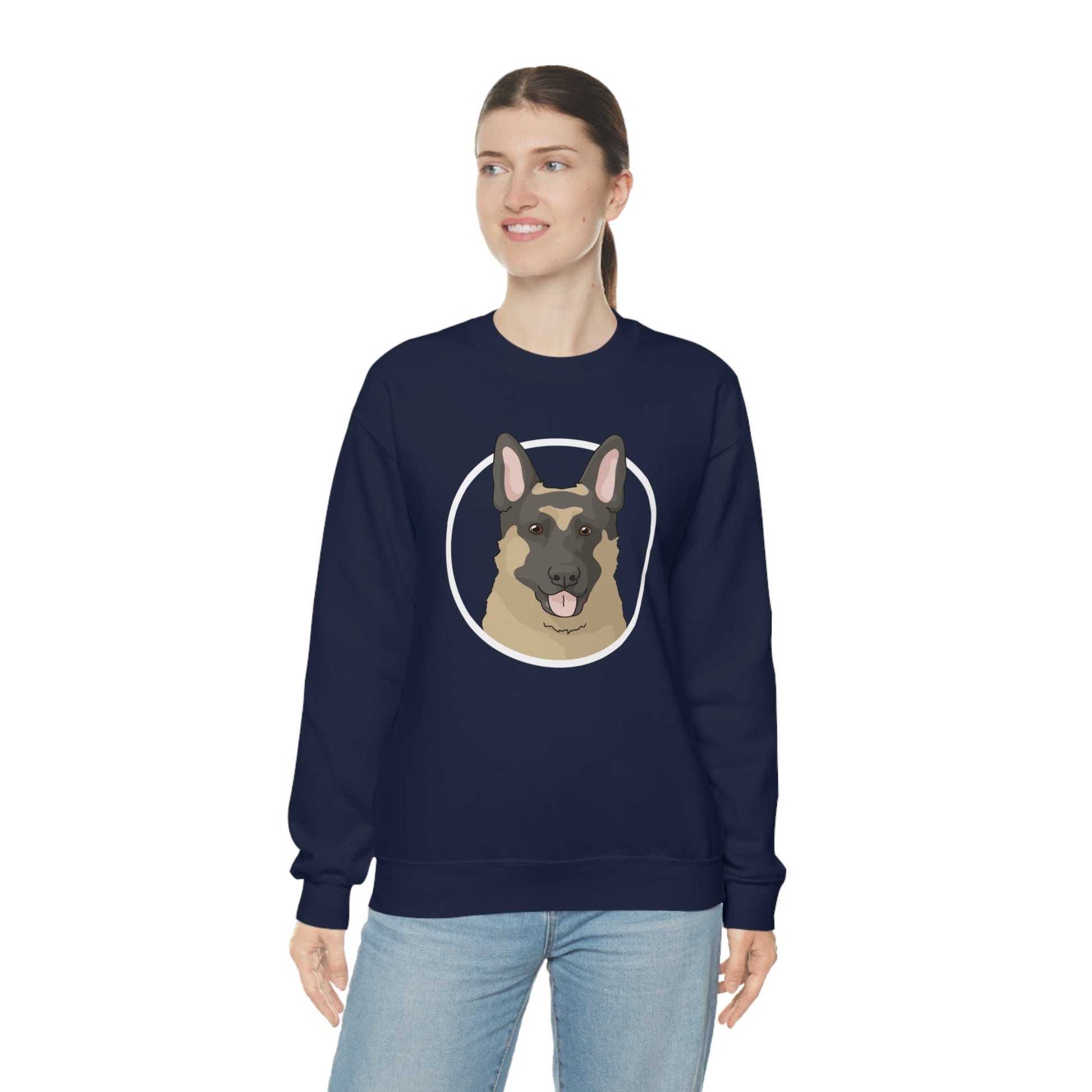 German Shepherd Circle | Crewneck Sweatshirt - Detezi Designs-20871795823181295380