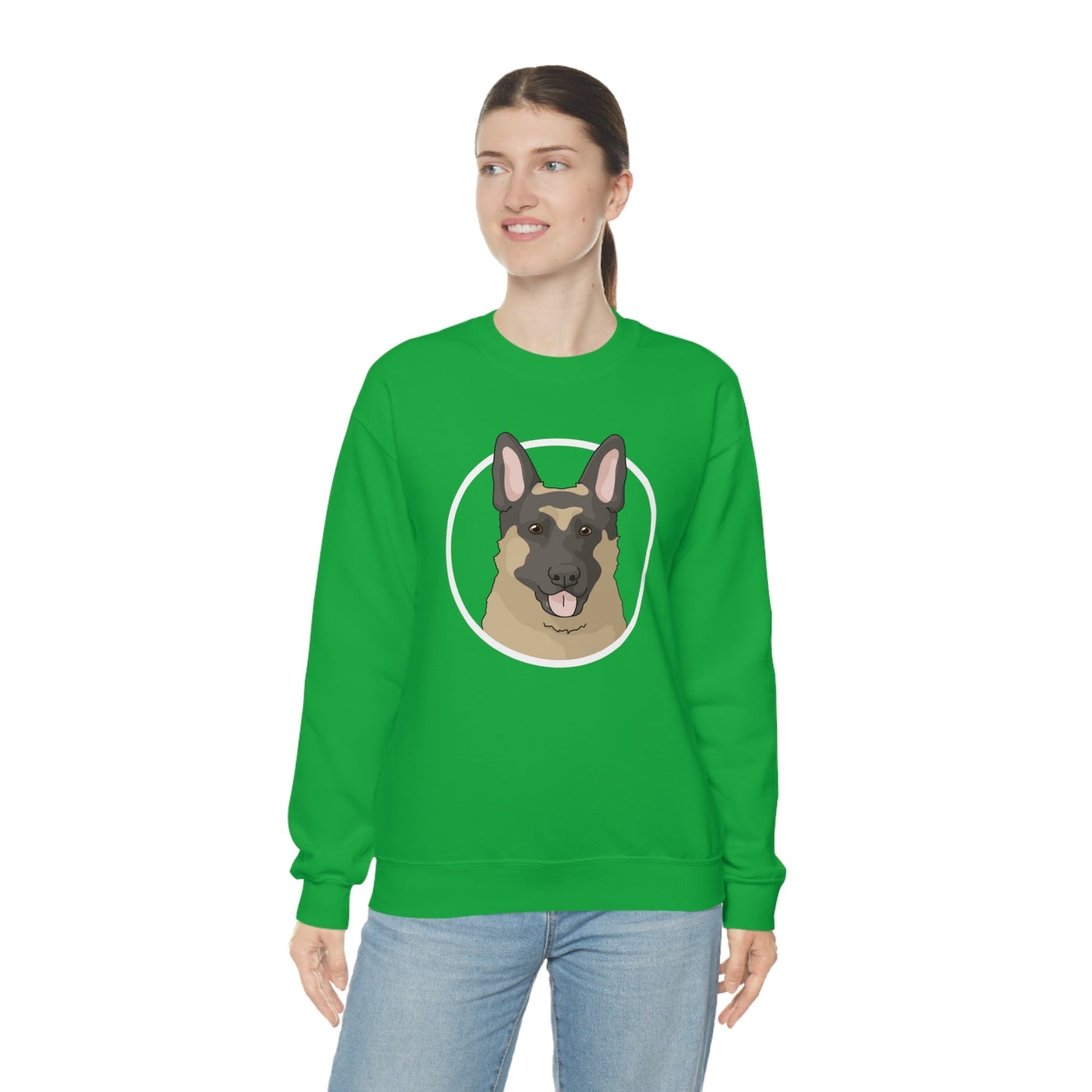 German Shepherd Circle | Crewneck Sweatshirt - Detezi Designs-20871795823181295380