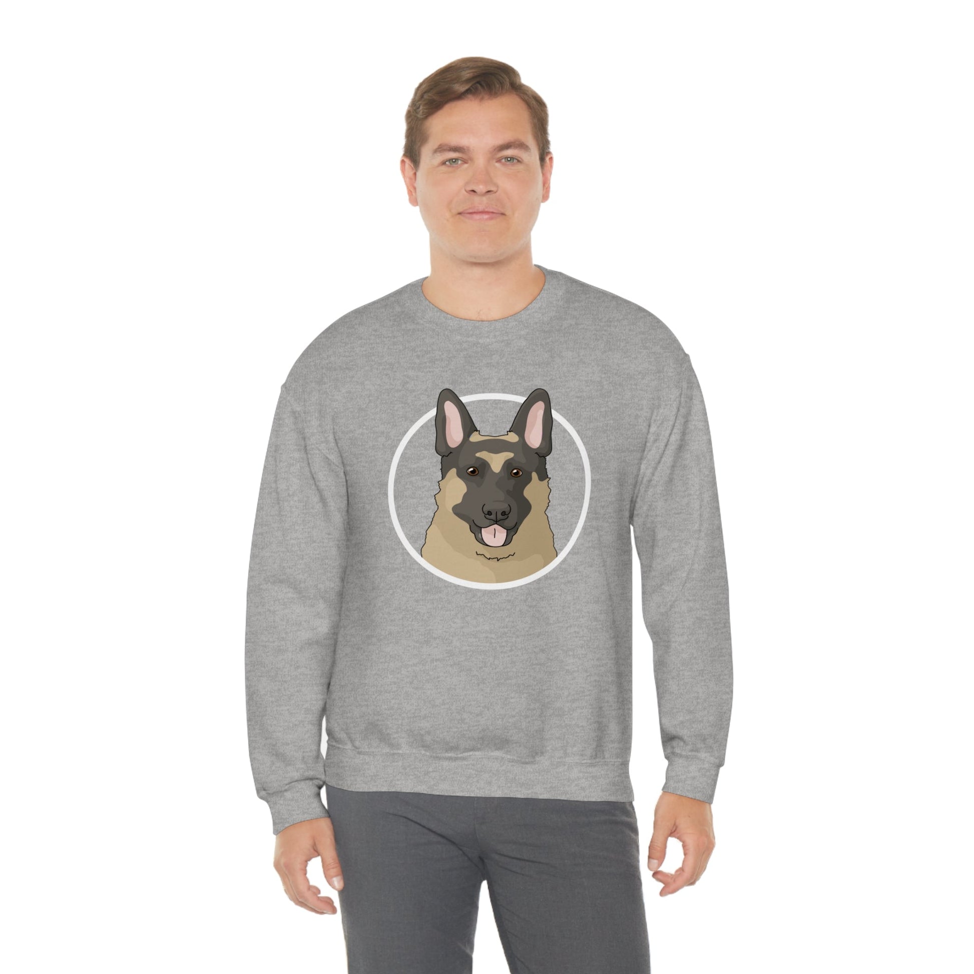 German Shepherd Circle | Crewneck Sweatshirt - Detezi Designs-20871795823181295380