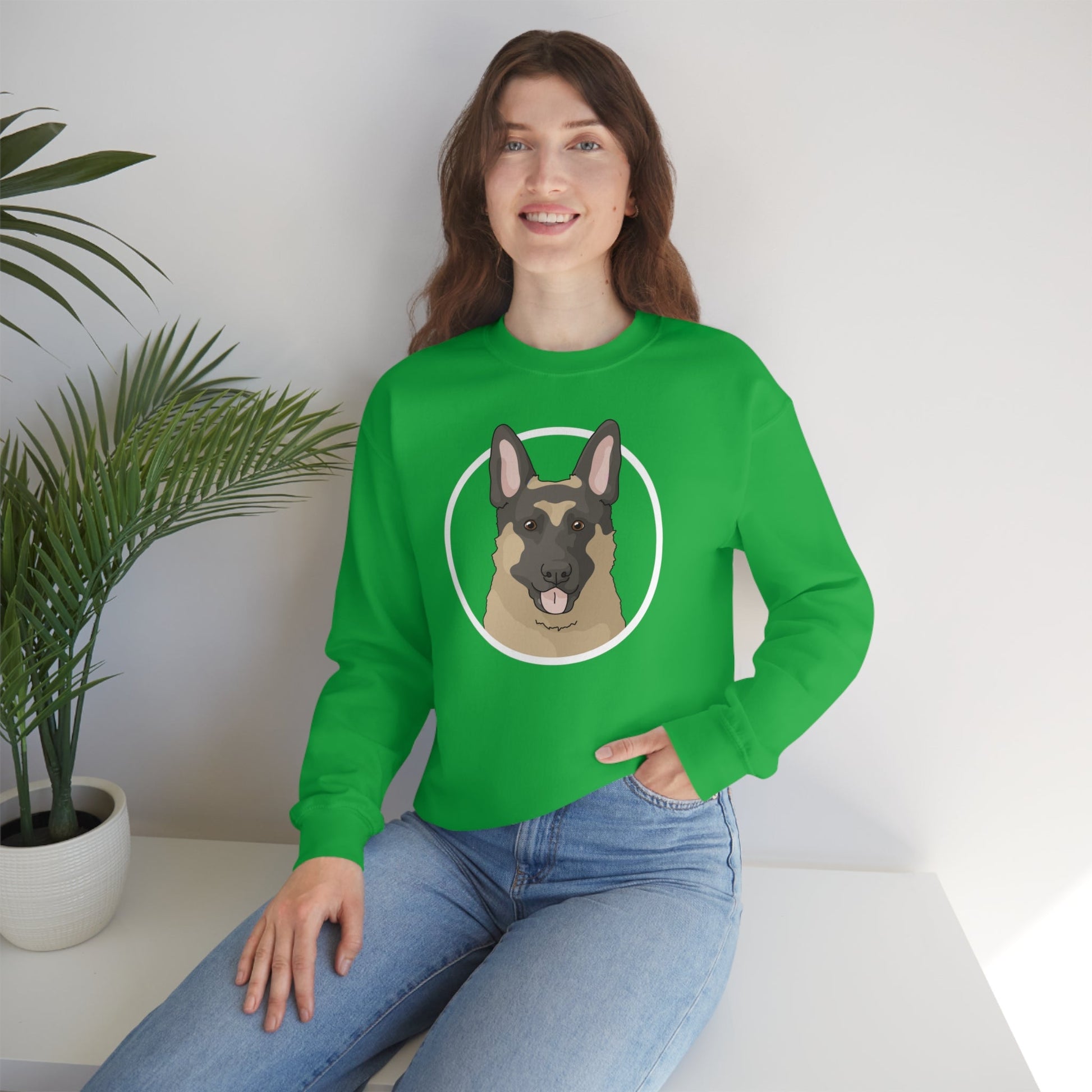 German Shepherd Circle | Crewneck Sweatshirt - Detezi Designs-20871795823181295380