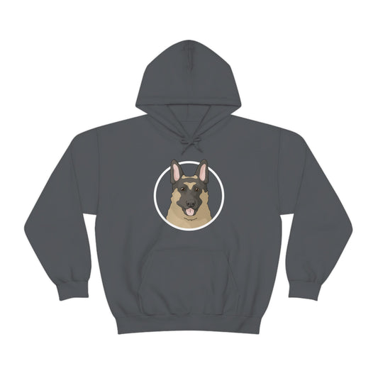 German Shepherd Circle | Hooded Sweatshirt - Detezi Designs-13520083636756159161