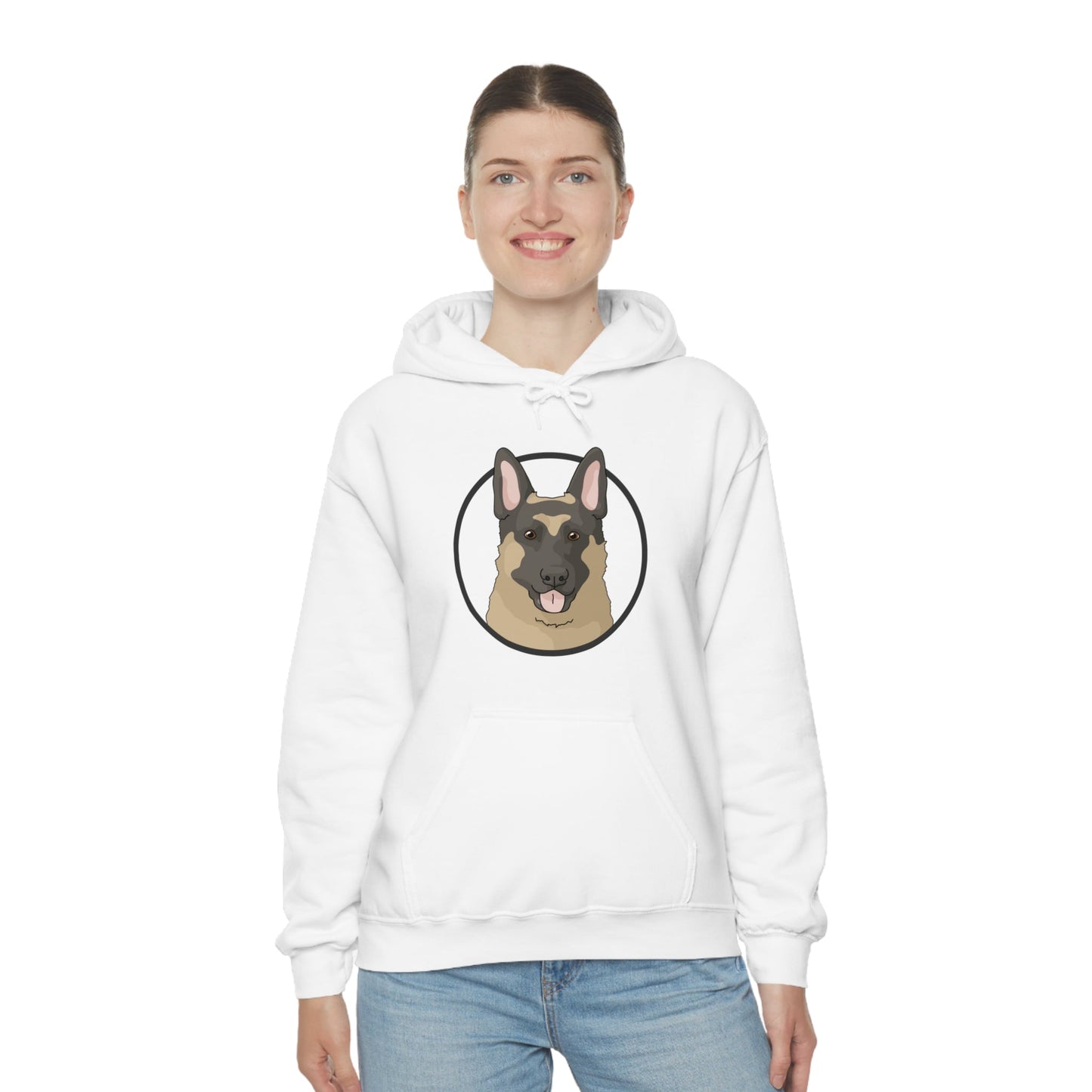 German Shepherd Circle | Hooded Sweatshirt - Detezi Designs-91889502233310128546