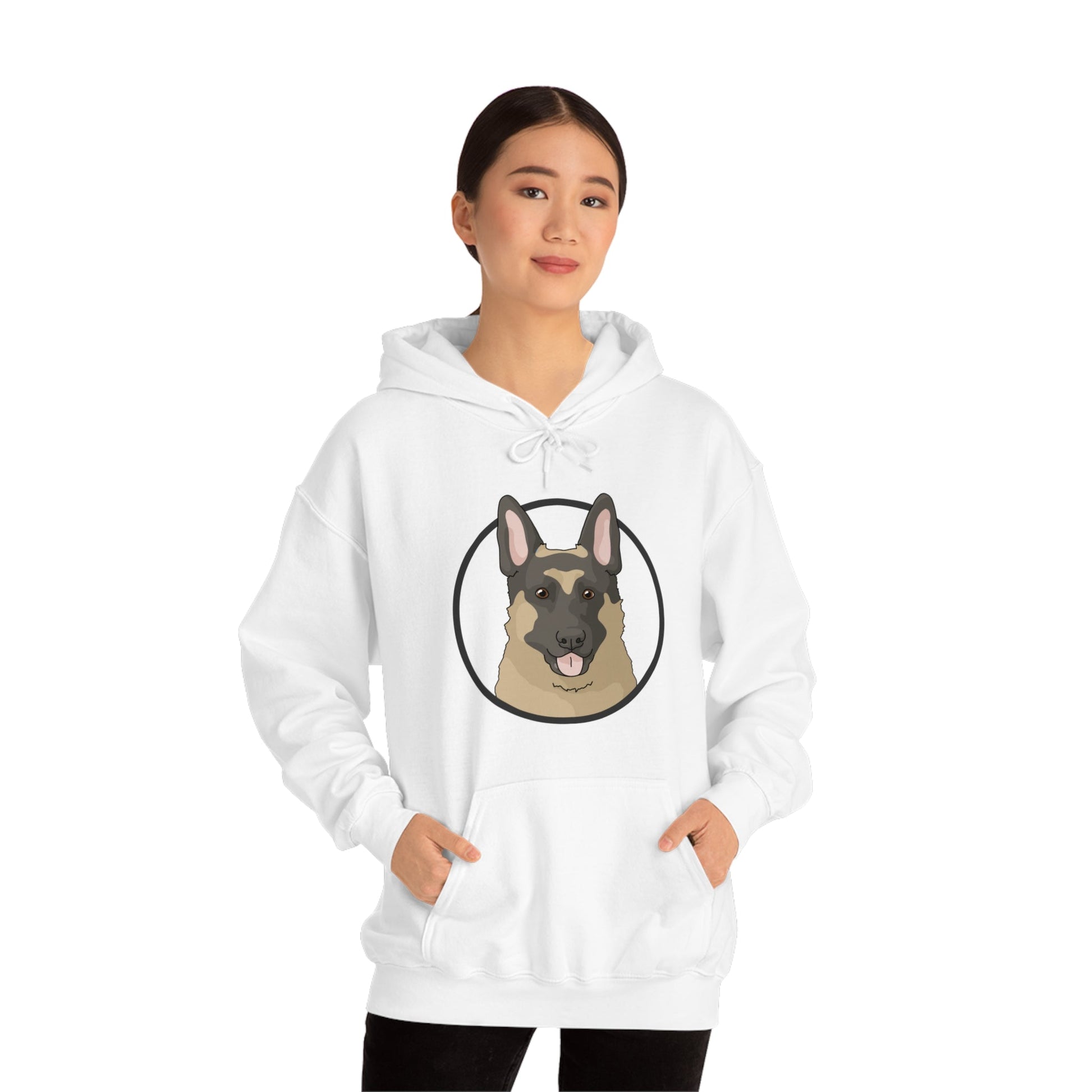 German Shepherd Circle | Hooded Sweatshirt - Detezi Designs-91889502233310128546