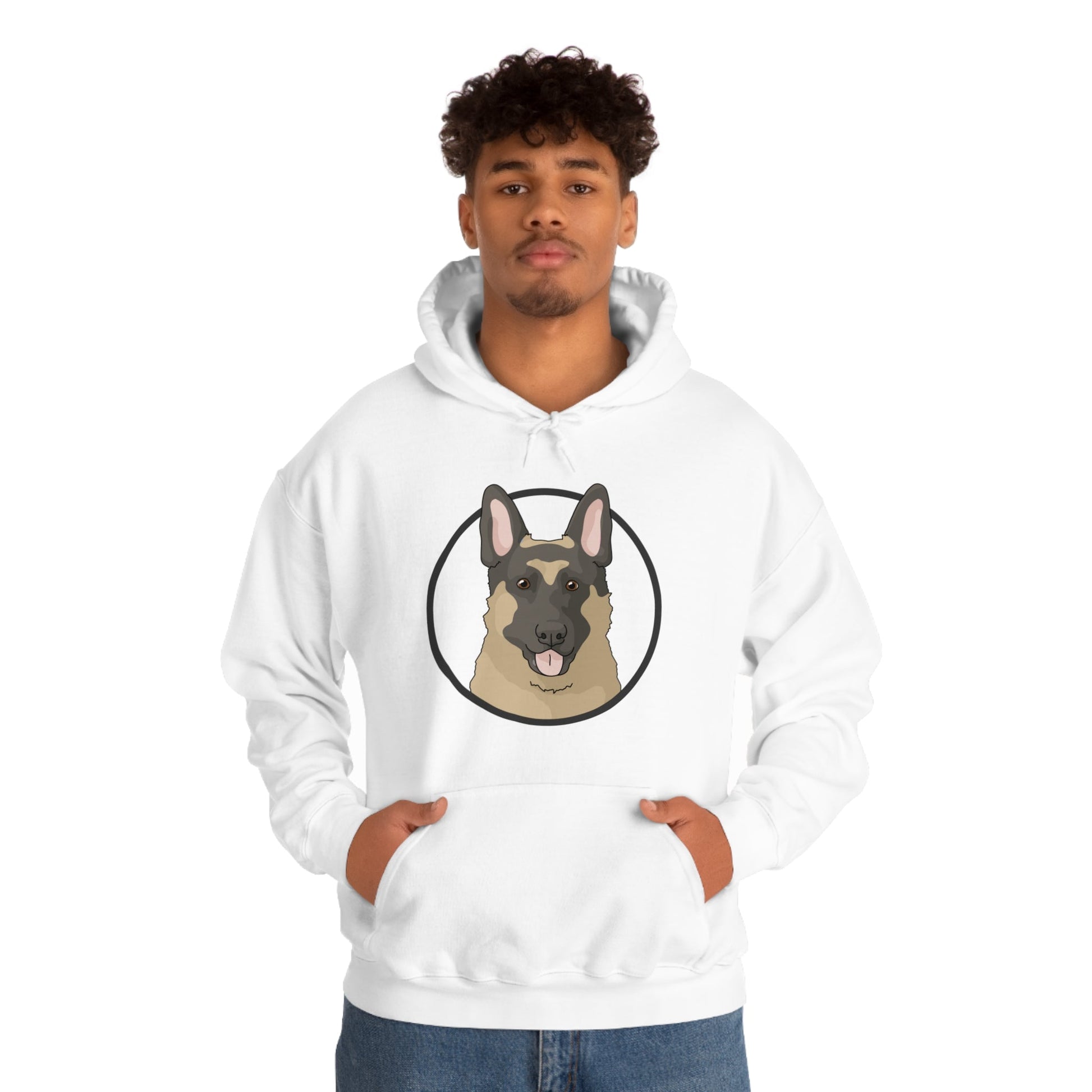 German Shepherd Circle | Hooded Sweatshirt - Detezi Designs-91889502233310128546