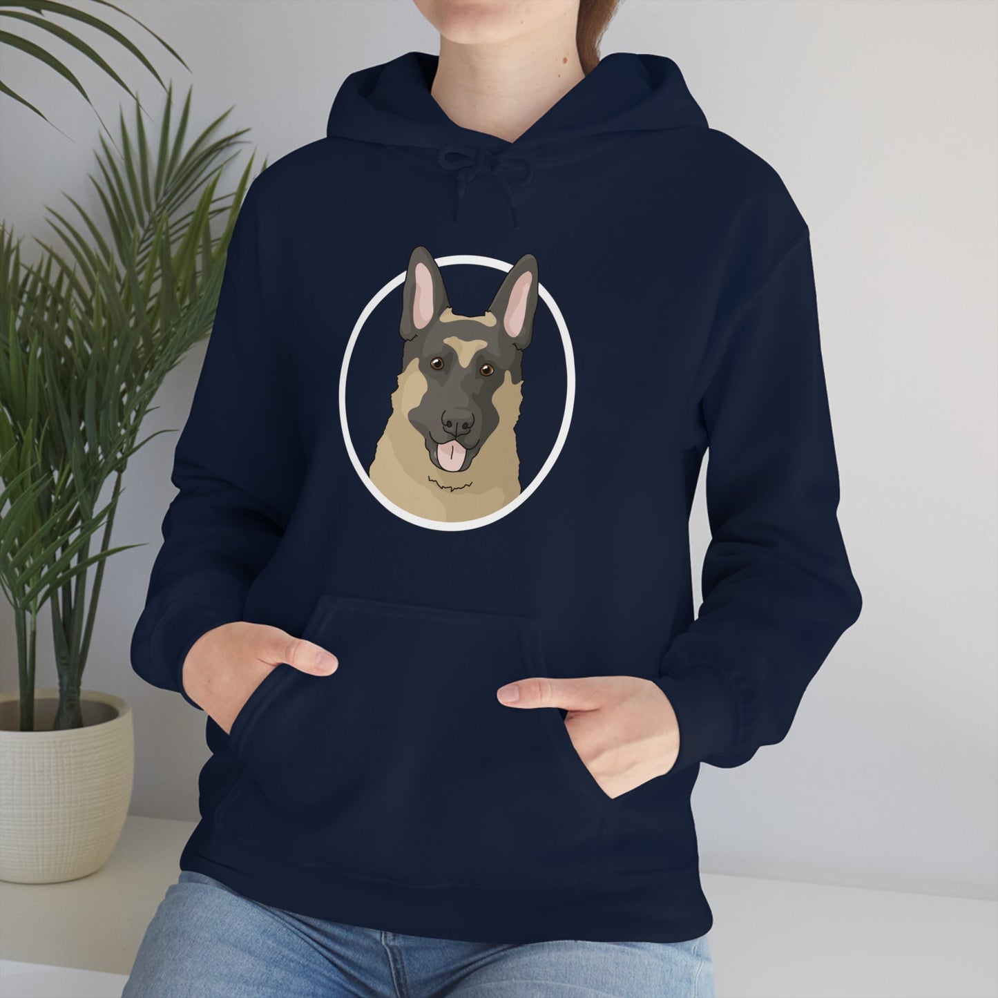 German Shepherd Circle | Hooded Sweatshirt - Detezi Designs-91889502233310128546