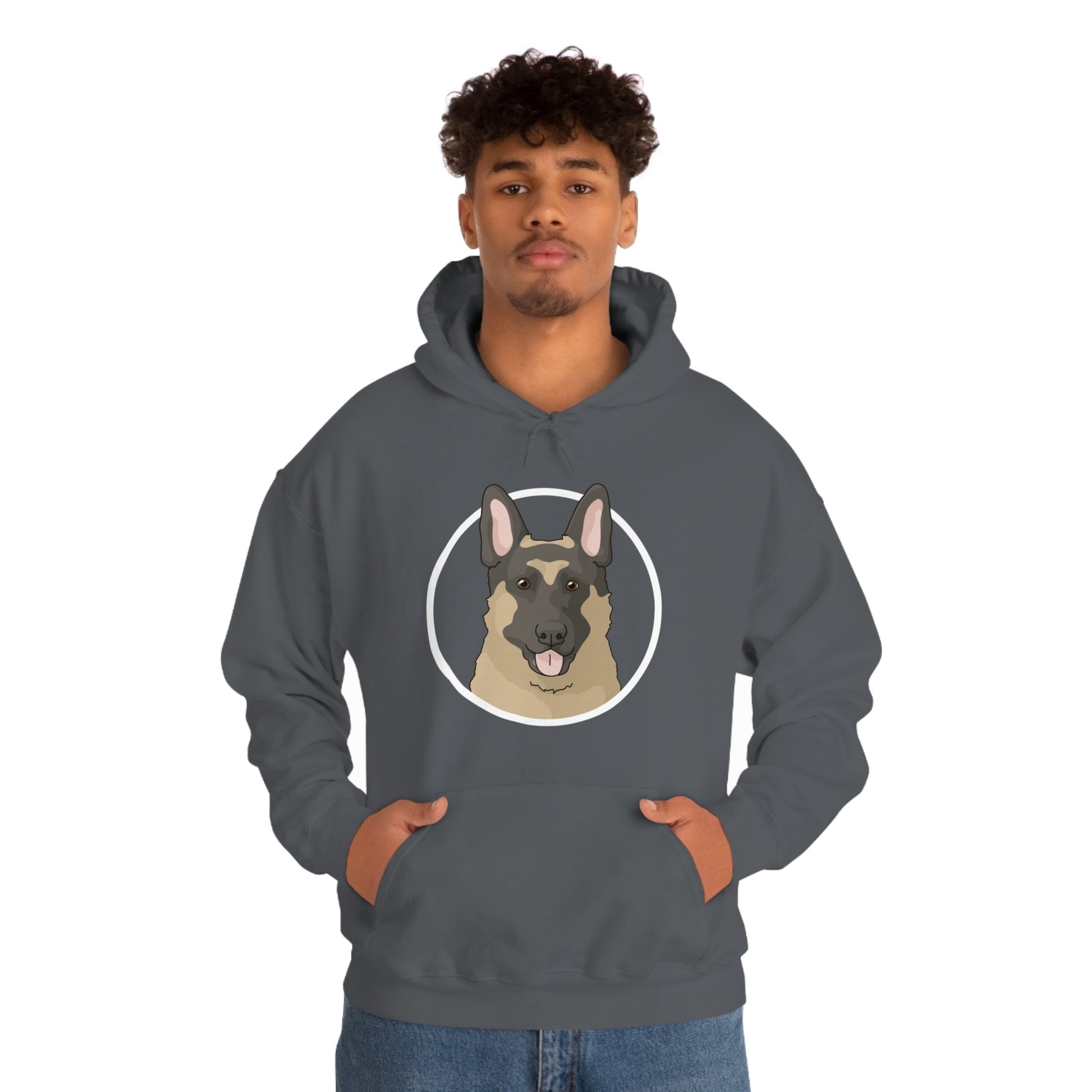 German Shepherd Circle | Hooded Sweatshirt - Detezi Designs-91889502233310128546