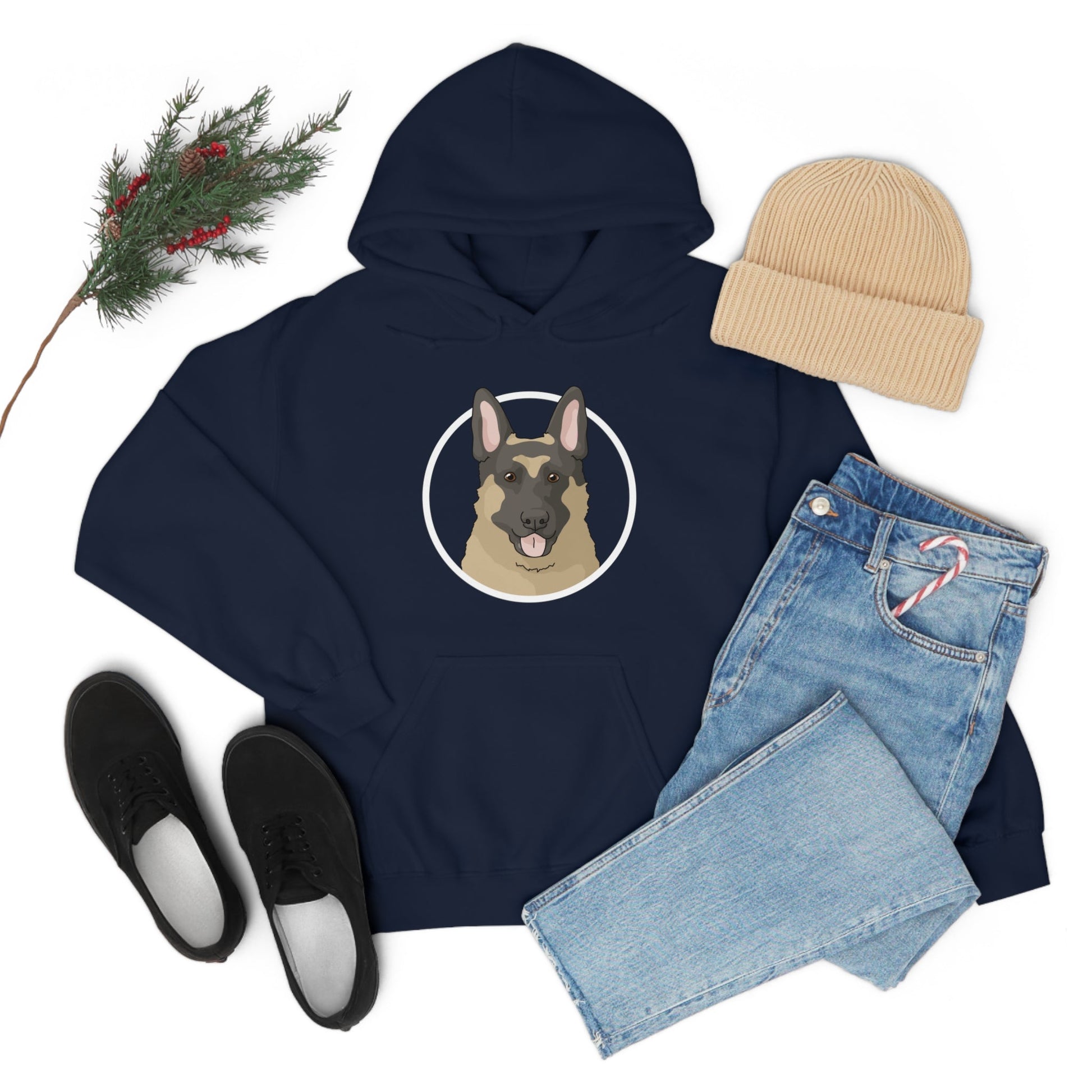 German Shepherd Circle | Hooded Sweatshirt - Detezi Designs-91889502233310128546