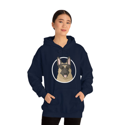 German Shepherd Circle | Hooded Sweatshirt - Detezi Designs-91889502233310128546