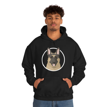 German Shepherd Circle | Hooded Sweatshirt - Detezi Designs-91889502233310128546