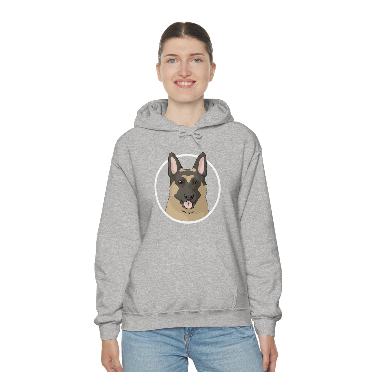 German Shepherd Circle | Hooded Sweatshirt - Detezi Designs-91889502233310128546