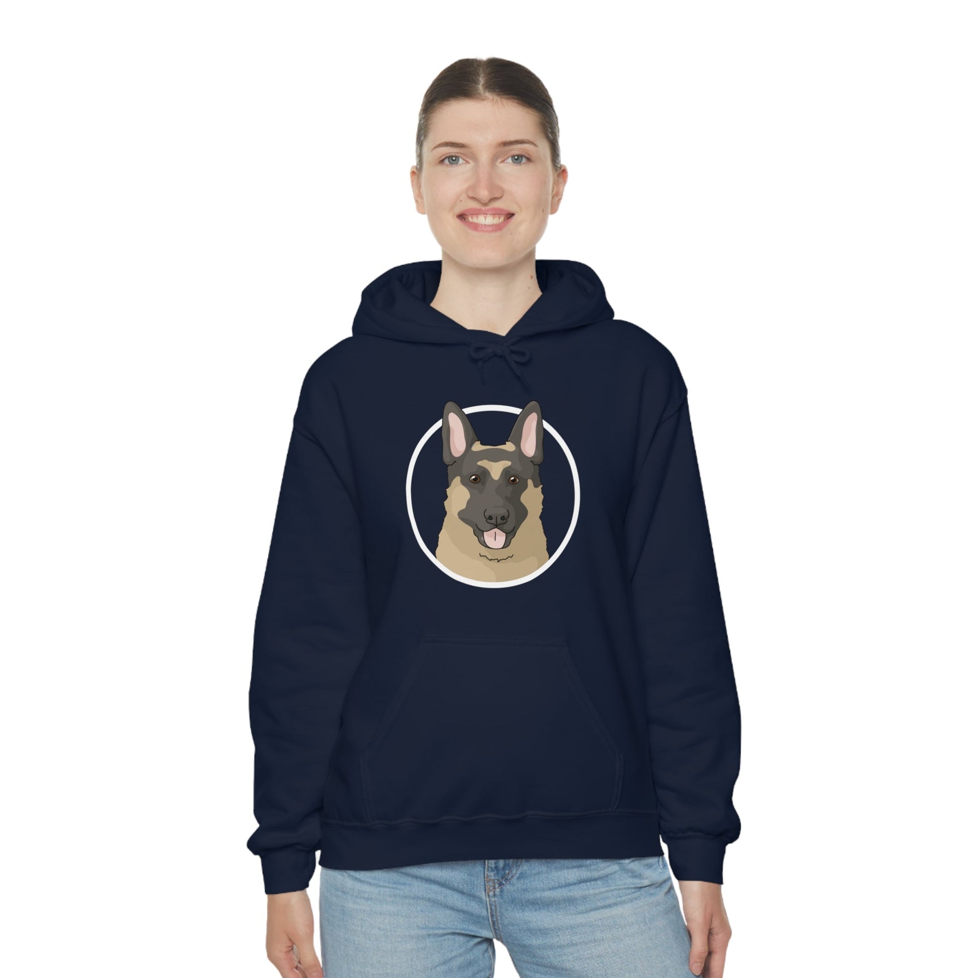 German Shepherd Circle | Hooded Sweatshirt - Detezi Designs-91889502233310128546