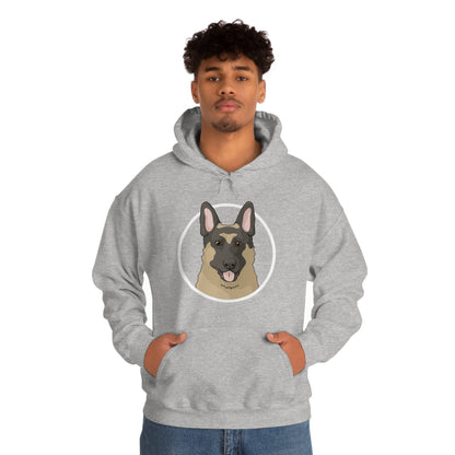 German Shepherd Circle | Hooded Sweatshirt - Detezi Designs-91889502233310128546