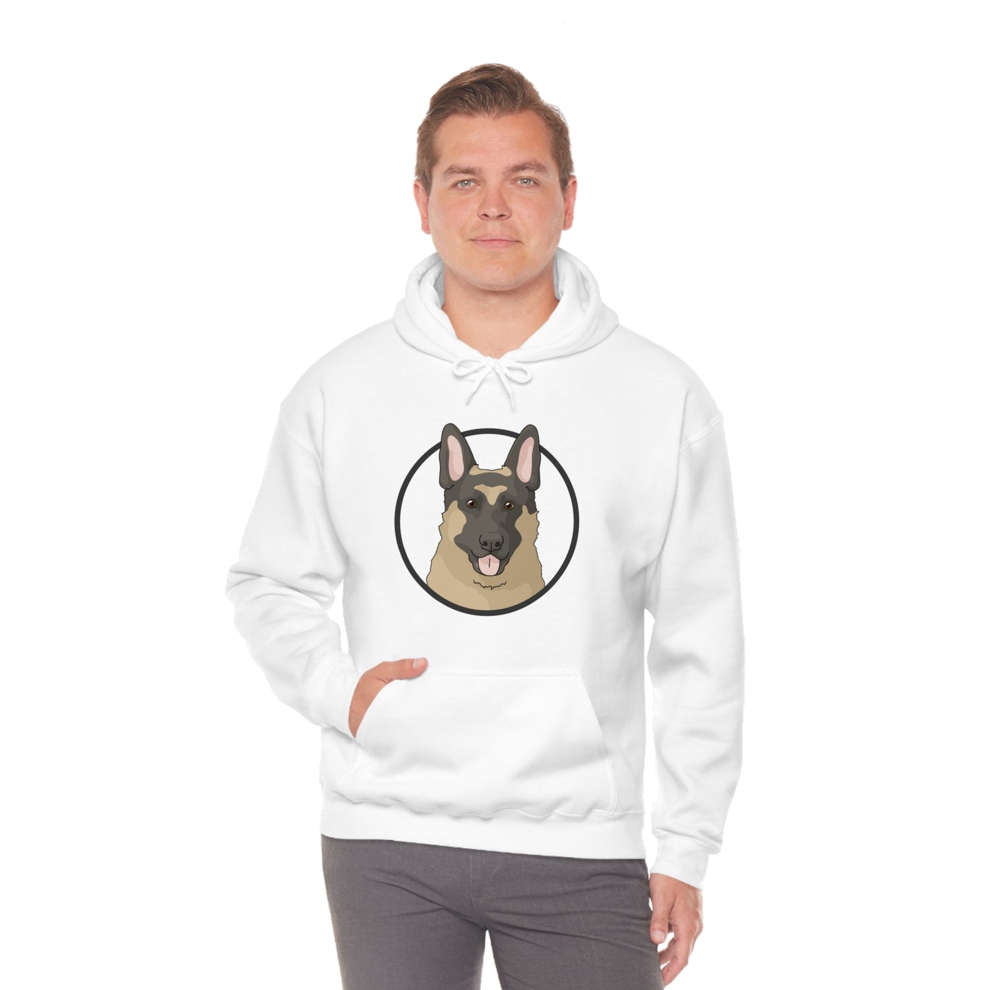 German Shepherd Circle | Hooded Sweatshirt - Detezi Designs-91889502233310128546