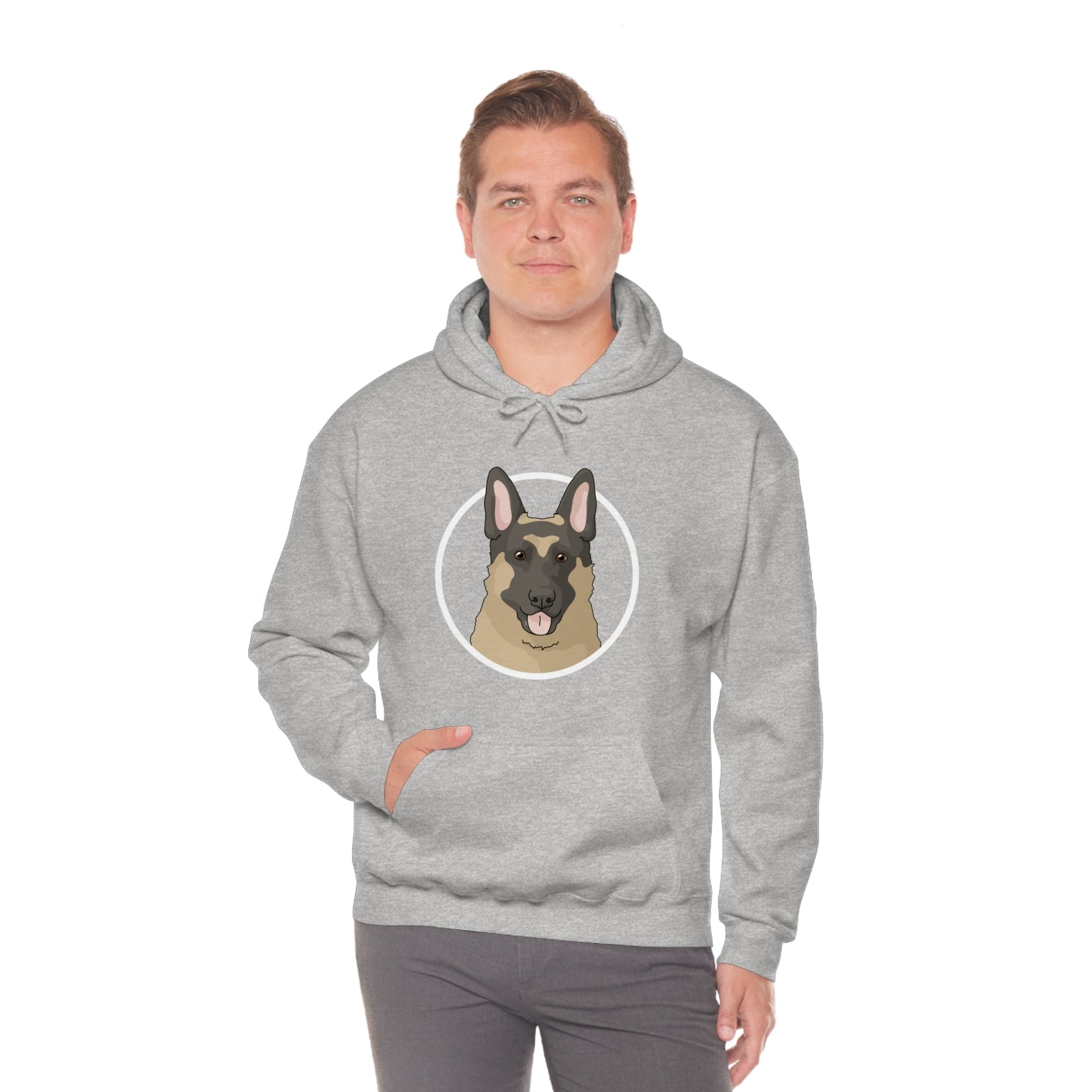 German Shepherd Circle | Hooded Sweatshirt - Detezi Designs-91889502233310128546