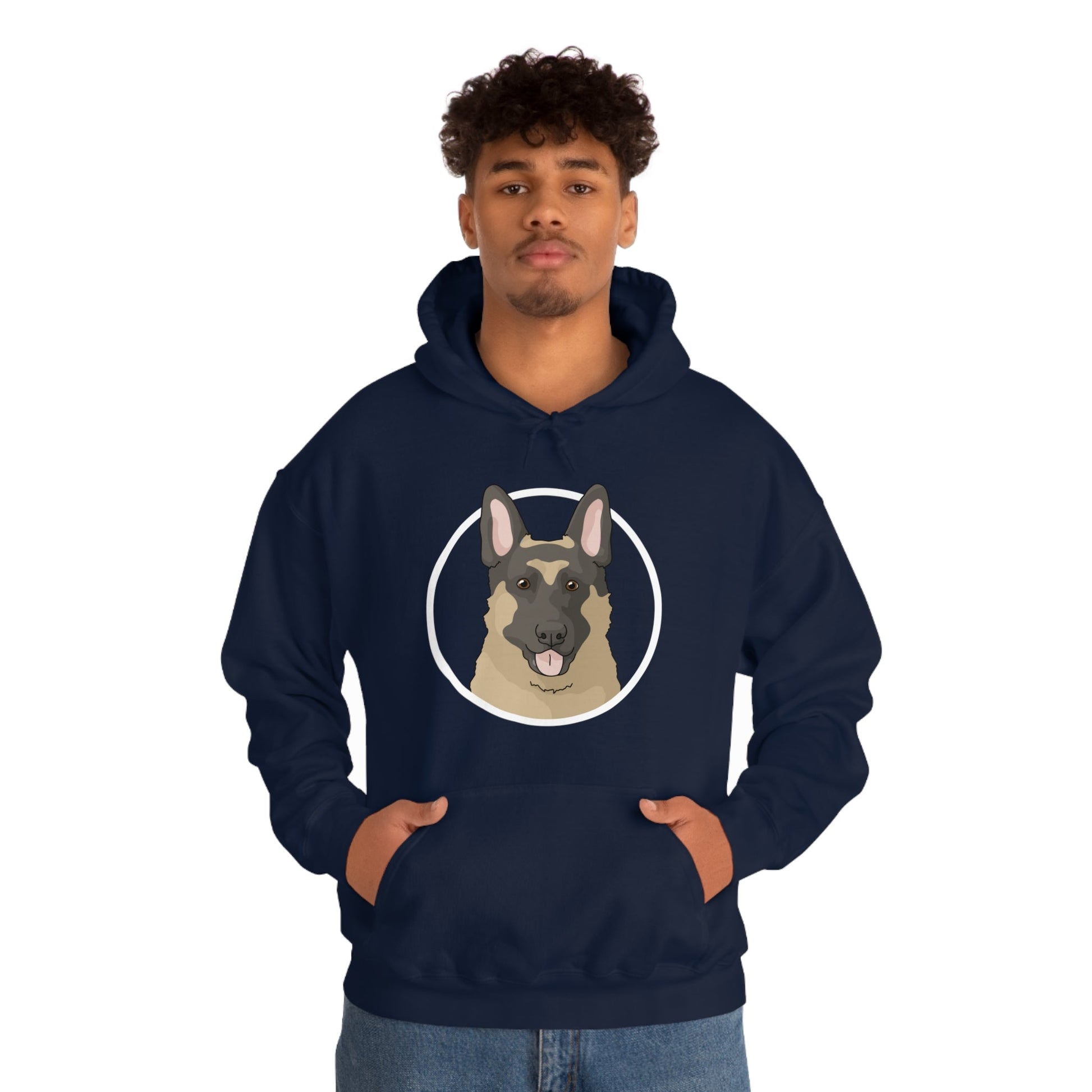 German Shepherd Circle | Hooded Sweatshirt - Detezi Designs-91889502233310128546