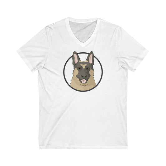 German Shepherd Circle | Unisex V-Neck Tee - Detezi Designs-30197387733558624482