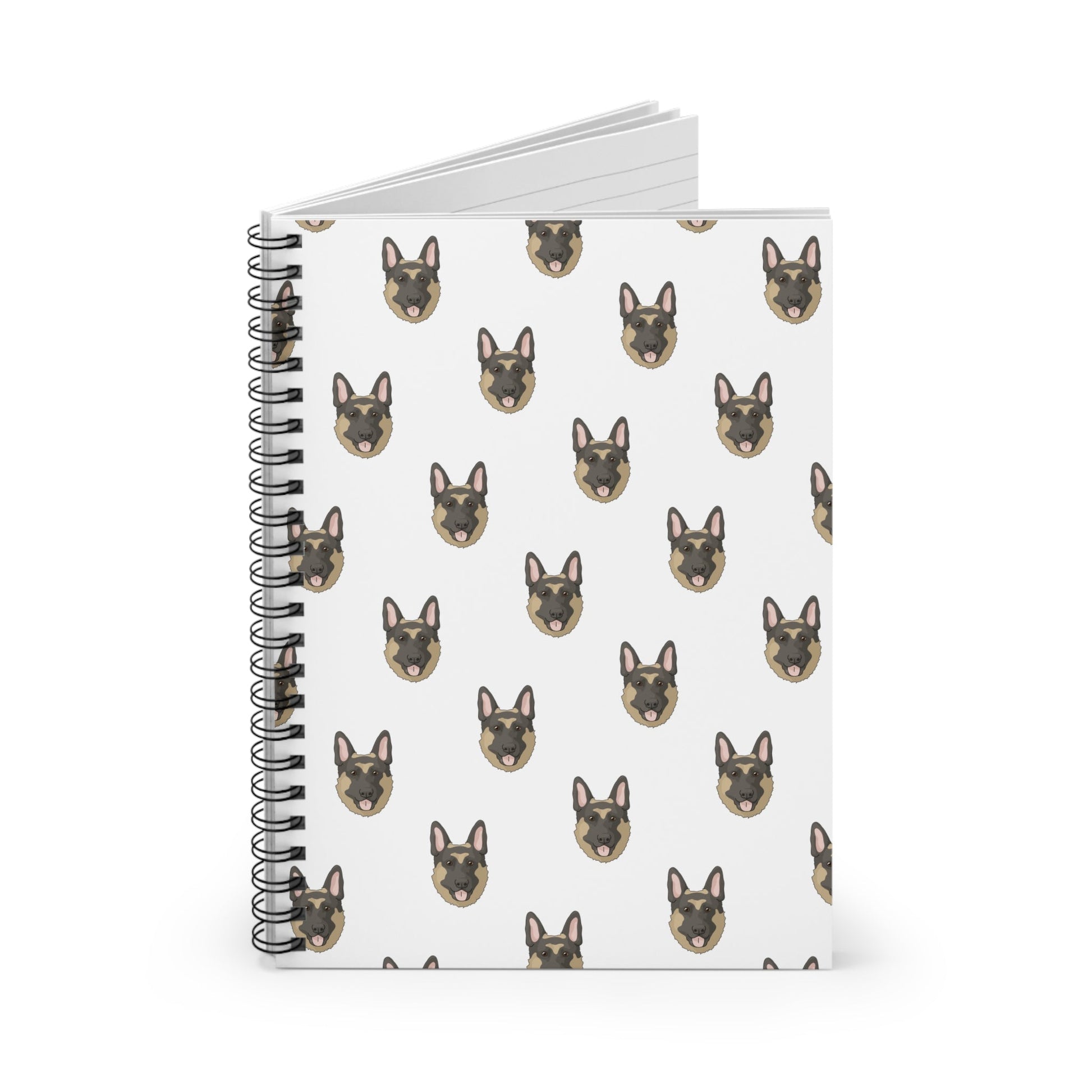 German Shepherd Faces | Spiral Notebook - Detezi Designs-29153605578334420882