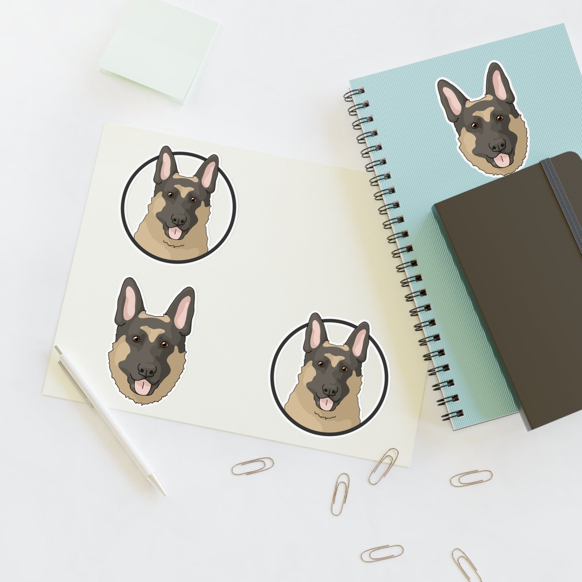 German Shepherd | Sticker Sheet - Detezi Designs-74133382576832992162