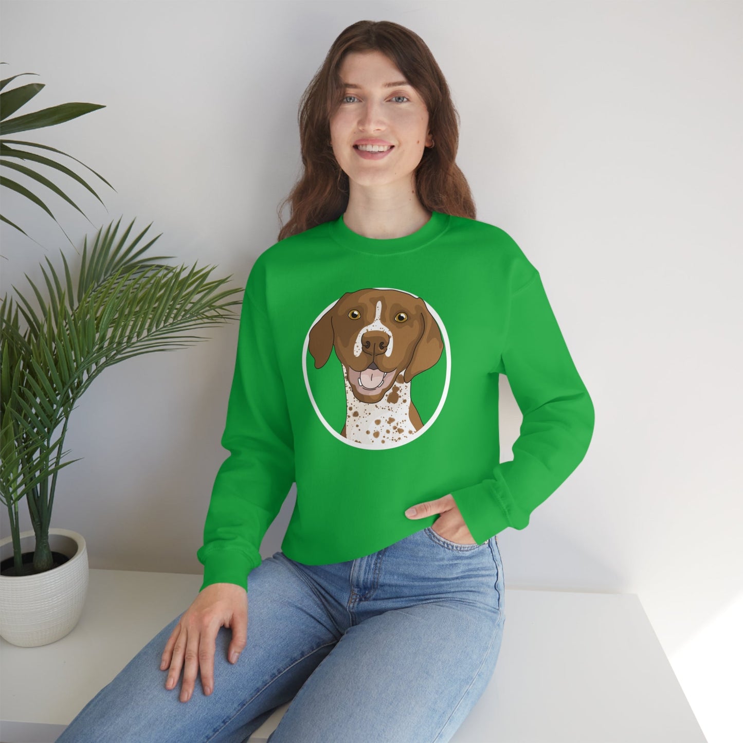 German Shorthair Pointer Circle | Crewneck Sweatshirt - Detezi Designs-22649240246091349867