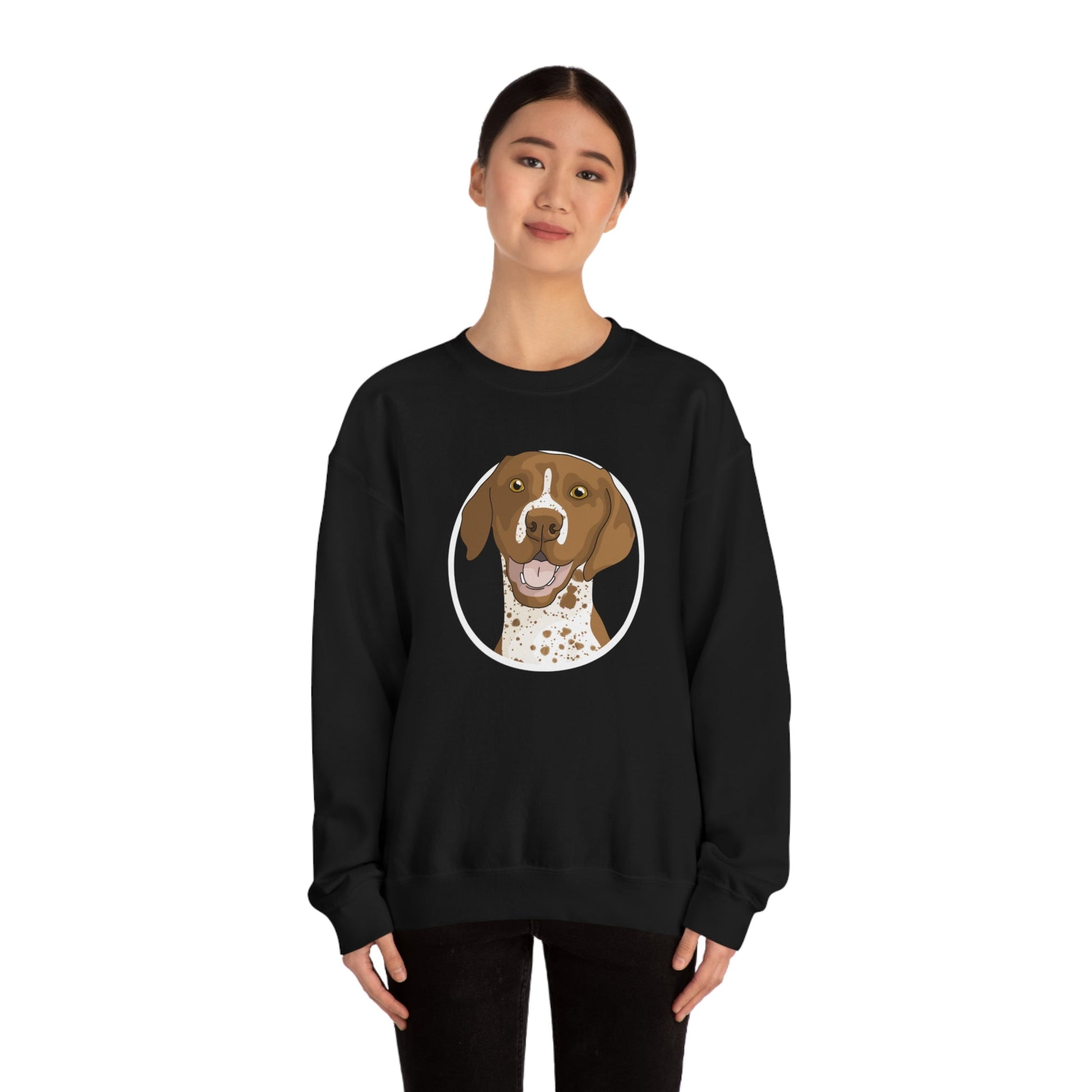 German Shorthair Pointer Circle | Crewneck Sweatshirt - Detezi Designs-22649240246091349867