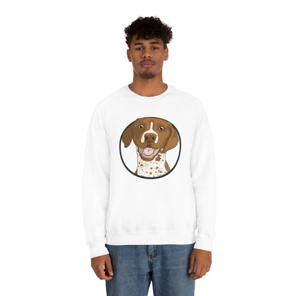 German Shorthair Pointer Circle | Crewneck Sweatshirt - Detezi Designs-22649240246091349867