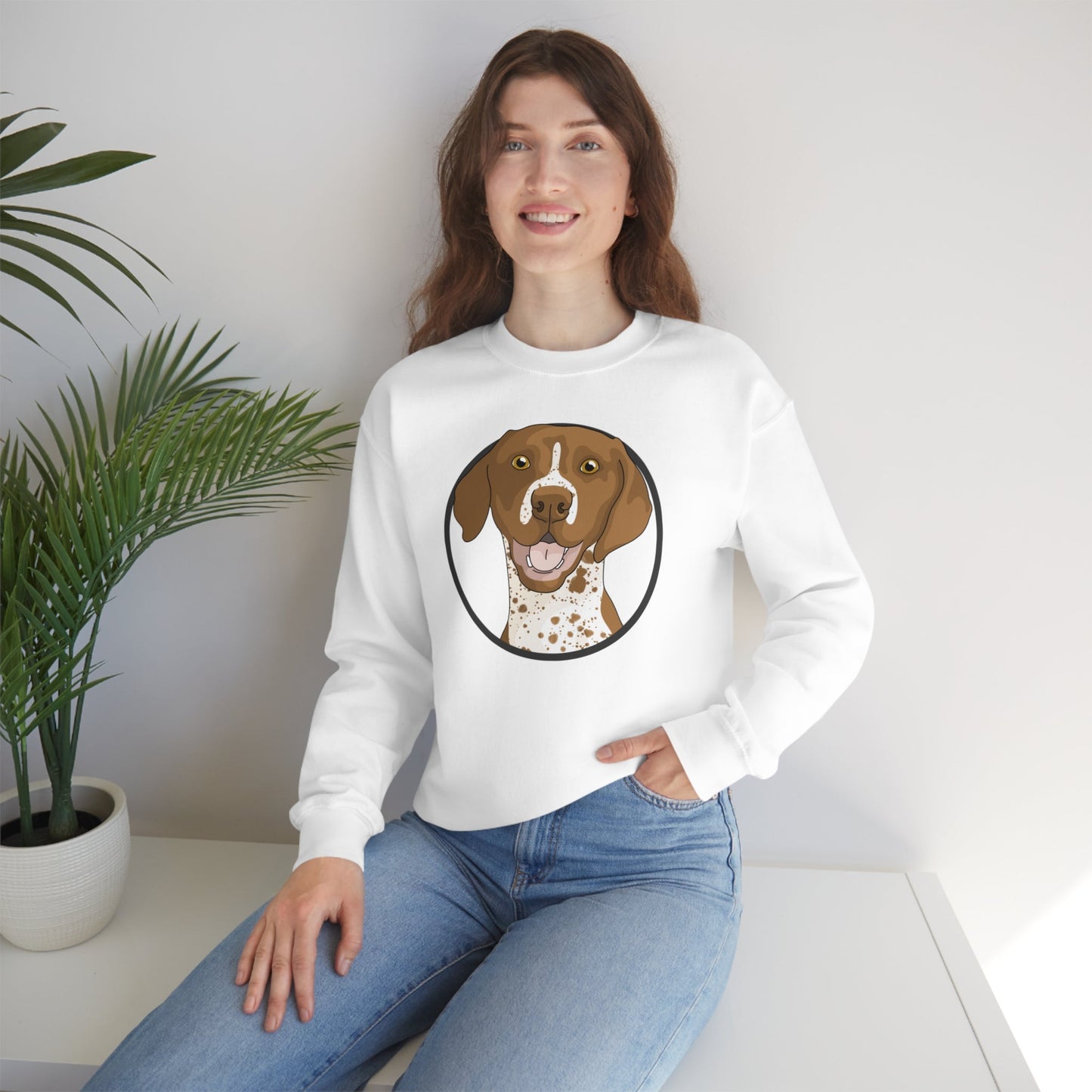 German Shorthair Pointer Circle | Crewneck Sweatshirt - Detezi Designs-22649240246091349867