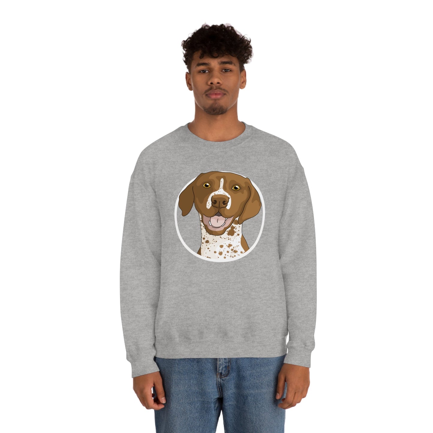 German Shorthair Pointer Circle | Crewneck Sweatshirt - Detezi Designs-22649240246091349867