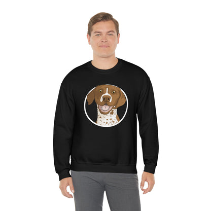 German Shorthair Pointer Circle | Crewneck Sweatshirt - Detezi Designs-22649240246091349867