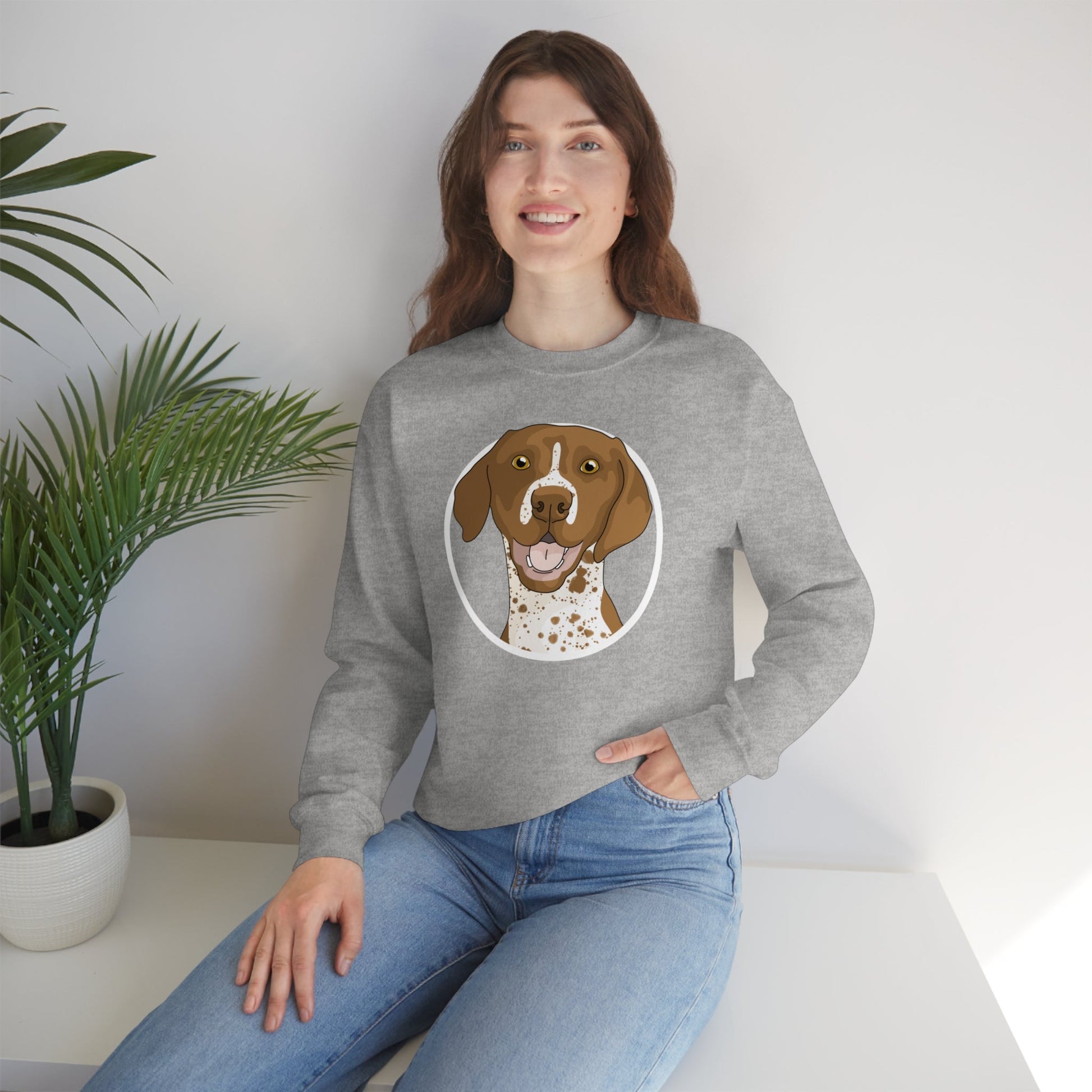 German Shorthair Pointer Circle | Crewneck Sweatshirt - Detezi Designs-22649240246091349867