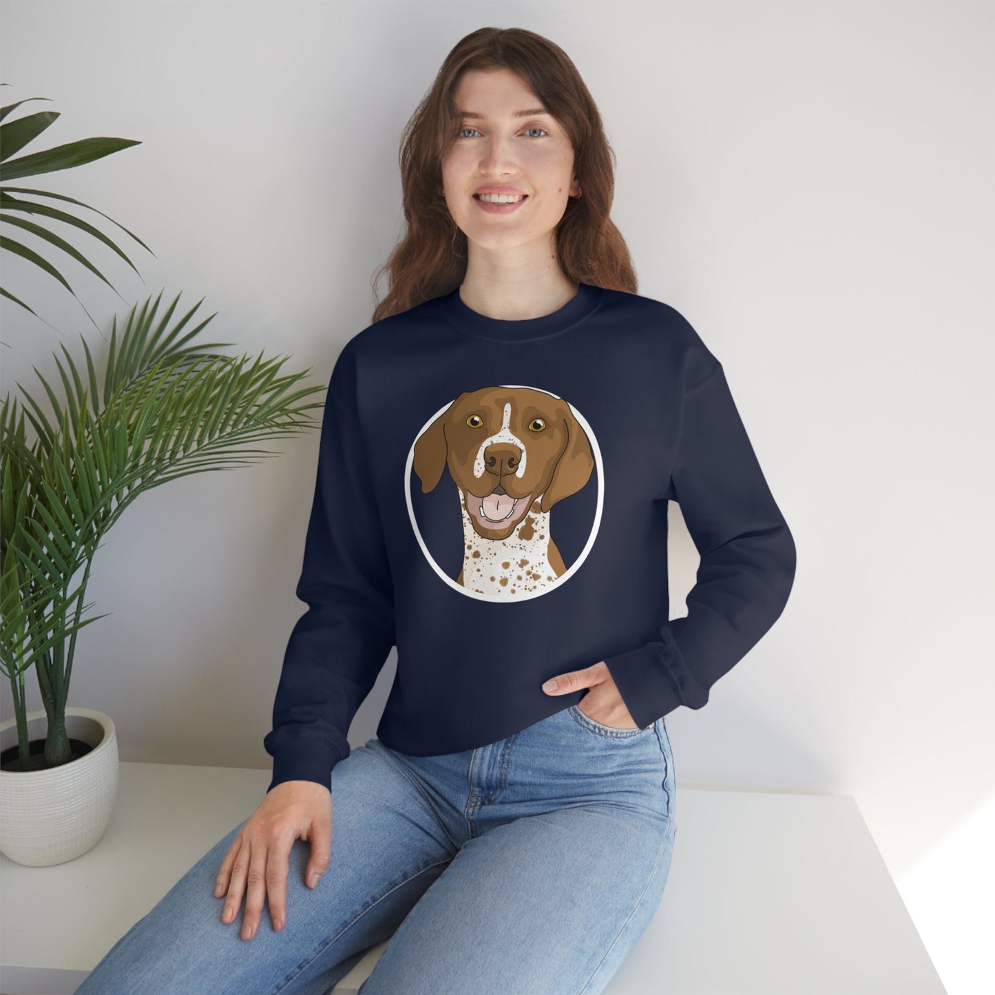 German Shorthair Pointer Circle | Crewneck Sweatshirt - Detezi Designs-22649240246091349867