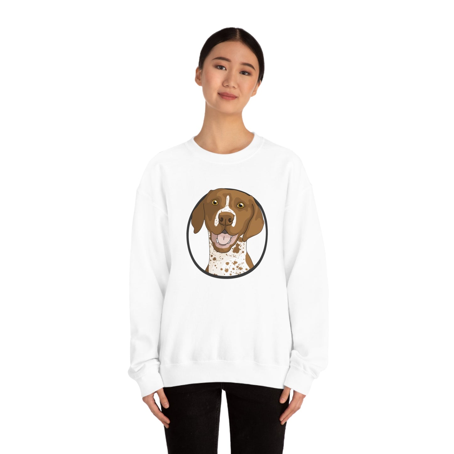 German Shorthair Pointer Circle | Crewneck Sweatshirt - Detezi Designs-22649240246091349867