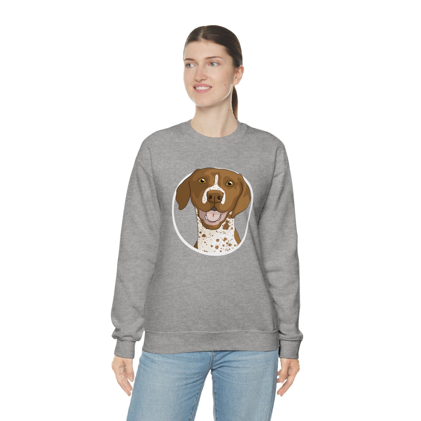 German Shorthair Pointer Circle | Crewneck Sweatshirt - Detezi Designs-22649240246091349867