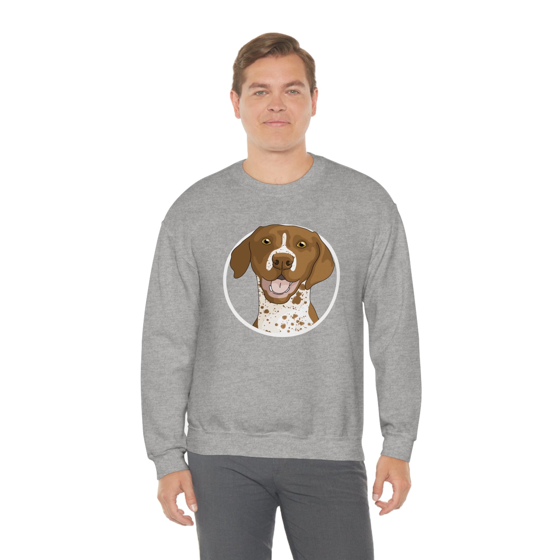 German Shorthair Pointer Circle | Crewneck Sweatshirt - Detezi Designs-22649240246091349867