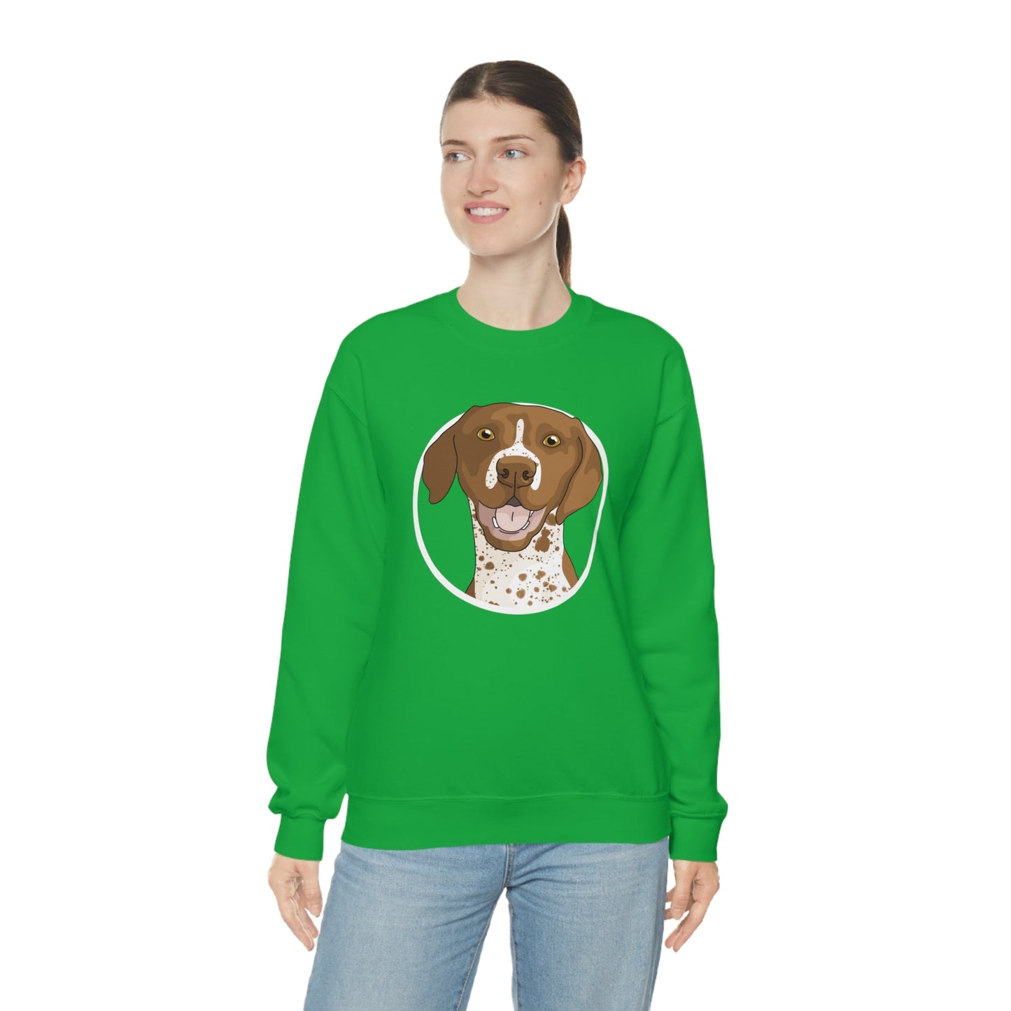 German Shorthair Pointer Circle | Crewneck Sweatshirt - Detezi Designs-22649240246091349867