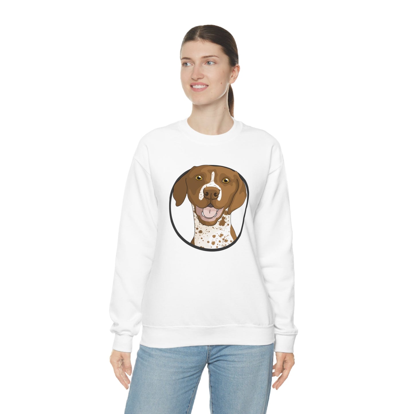 German Shorthair Pointer Circle | Crewneck Sweatshirt - Detezi Designs-22649240246091349867