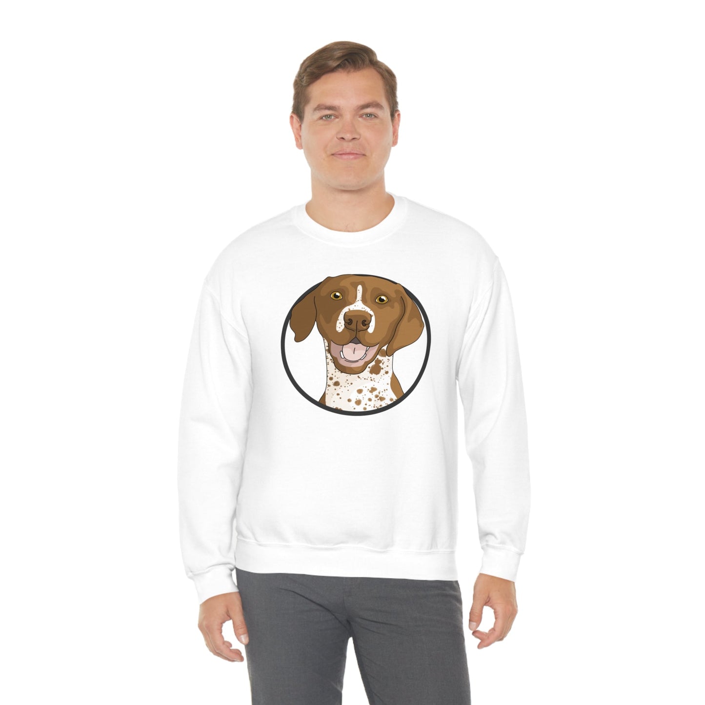 German Shorthair Pointer Circle | Crewneck Sweatshirt - Detezi Designs-22649240246091349867