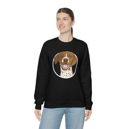 German Shorthair Pointer Circle | Crewneck Sweatshirt - Detezi Designs-22649240246091349867